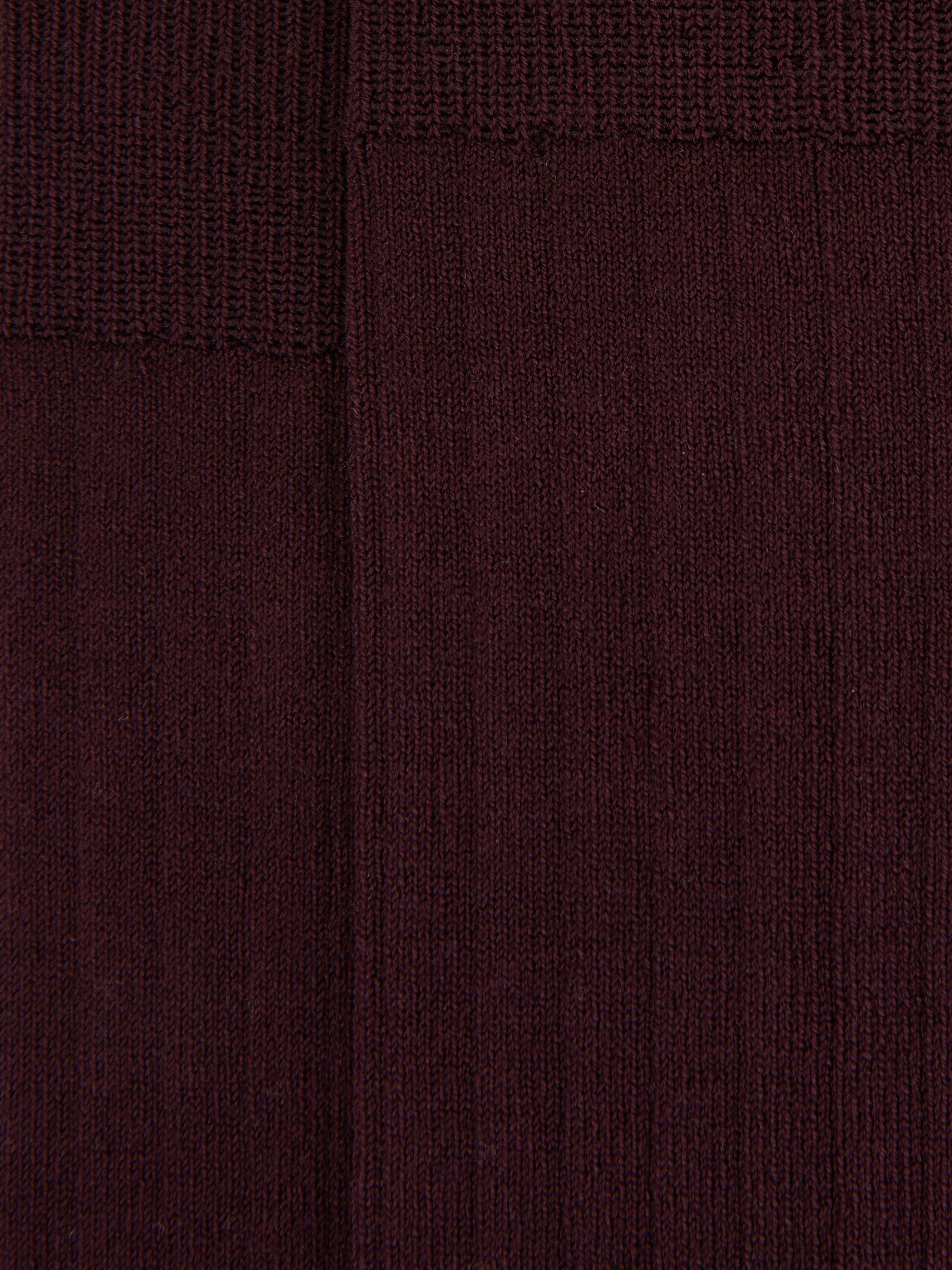 Cotton-Blend Ribbed Socks in Bordeaux - image 4