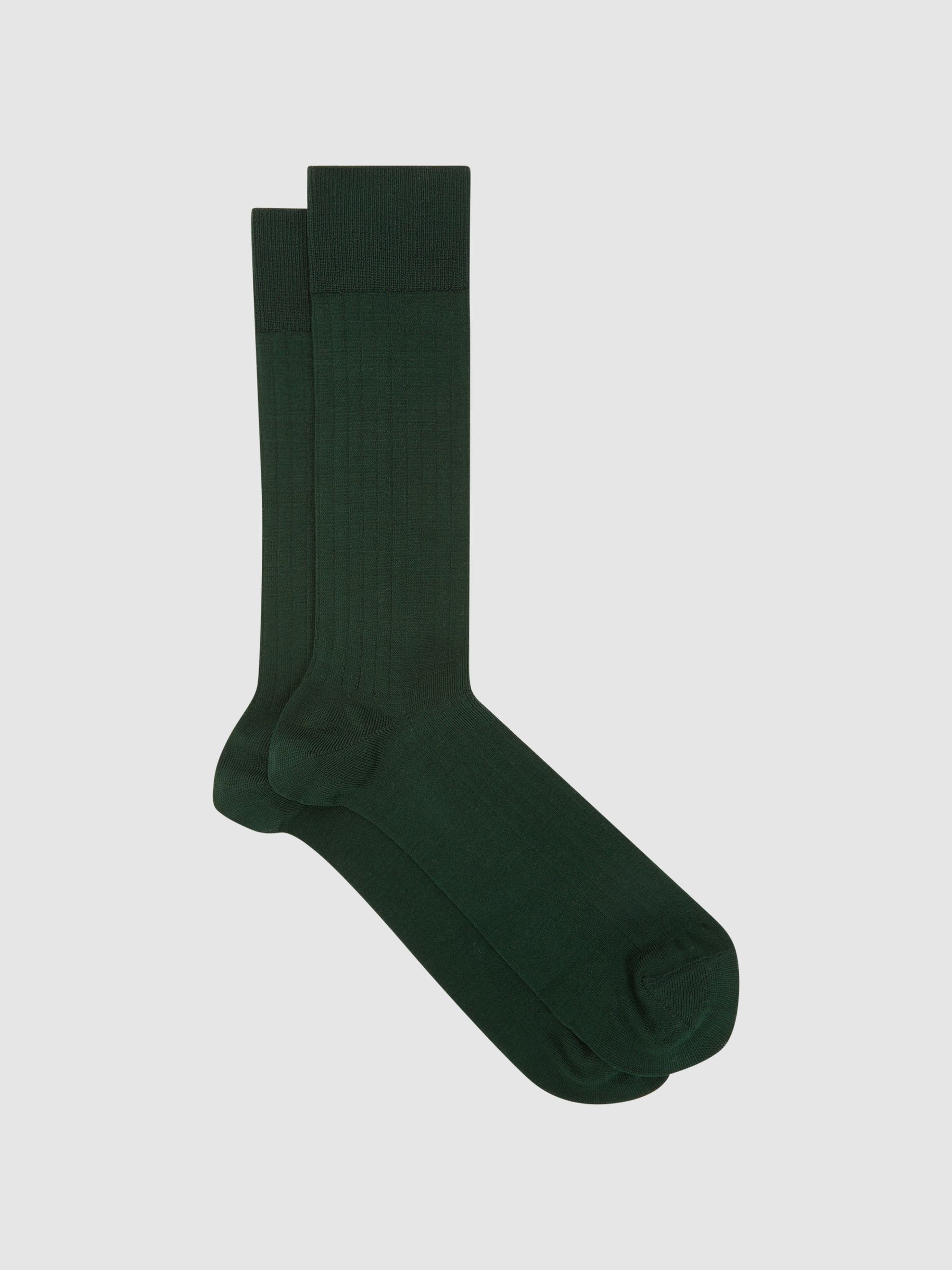 Ribbed Socks in Bottle Green - Image 1 of 3
