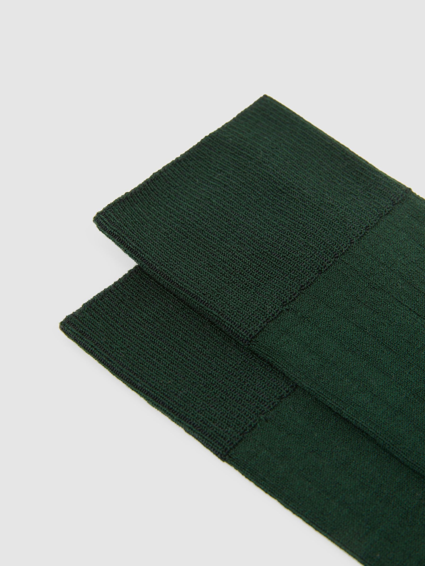 Ribbed Socks in Bottle Green - Image 2 of 3