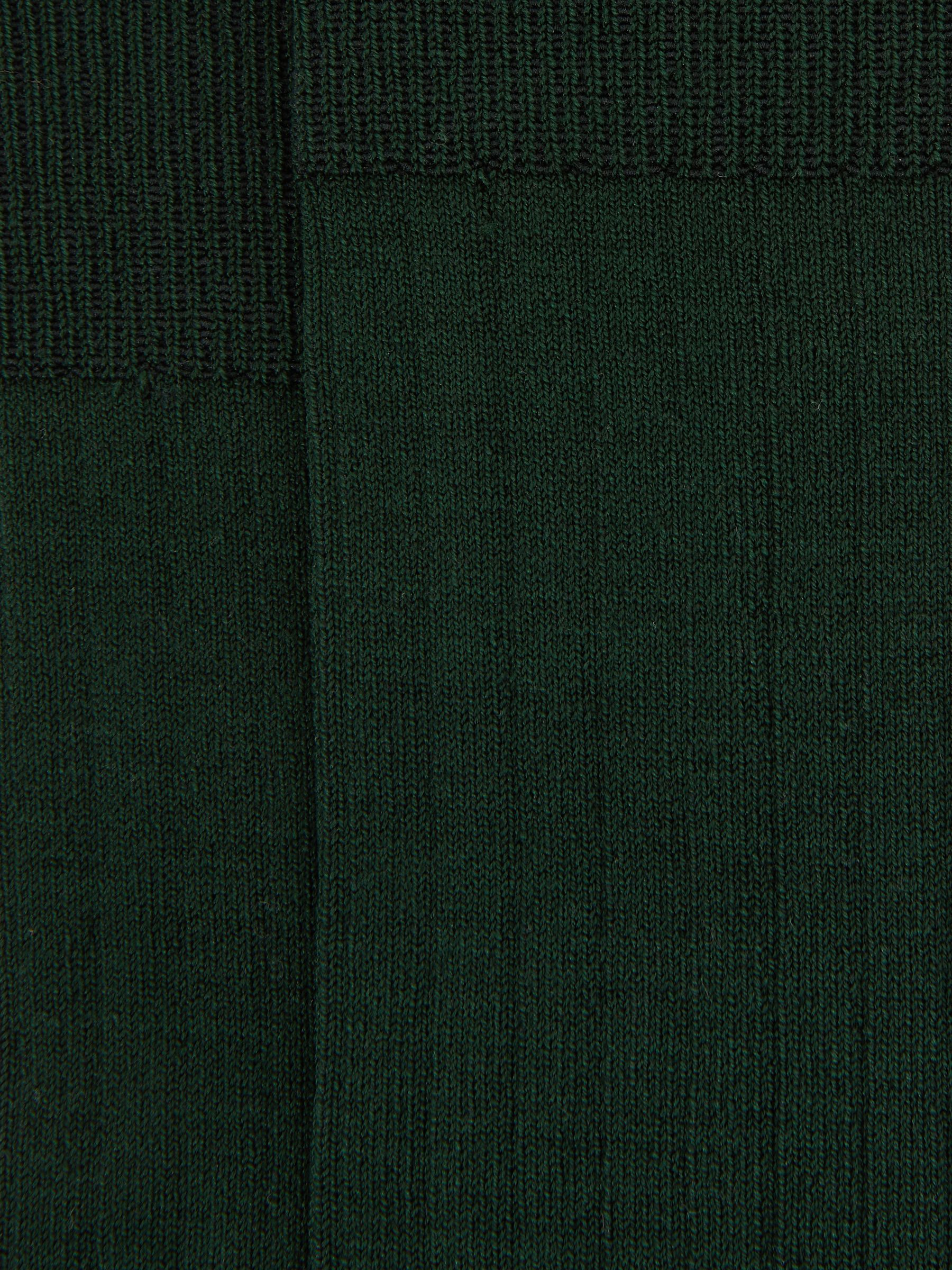 Ribbed Socks in Bottle Green - Image 3 of 3
