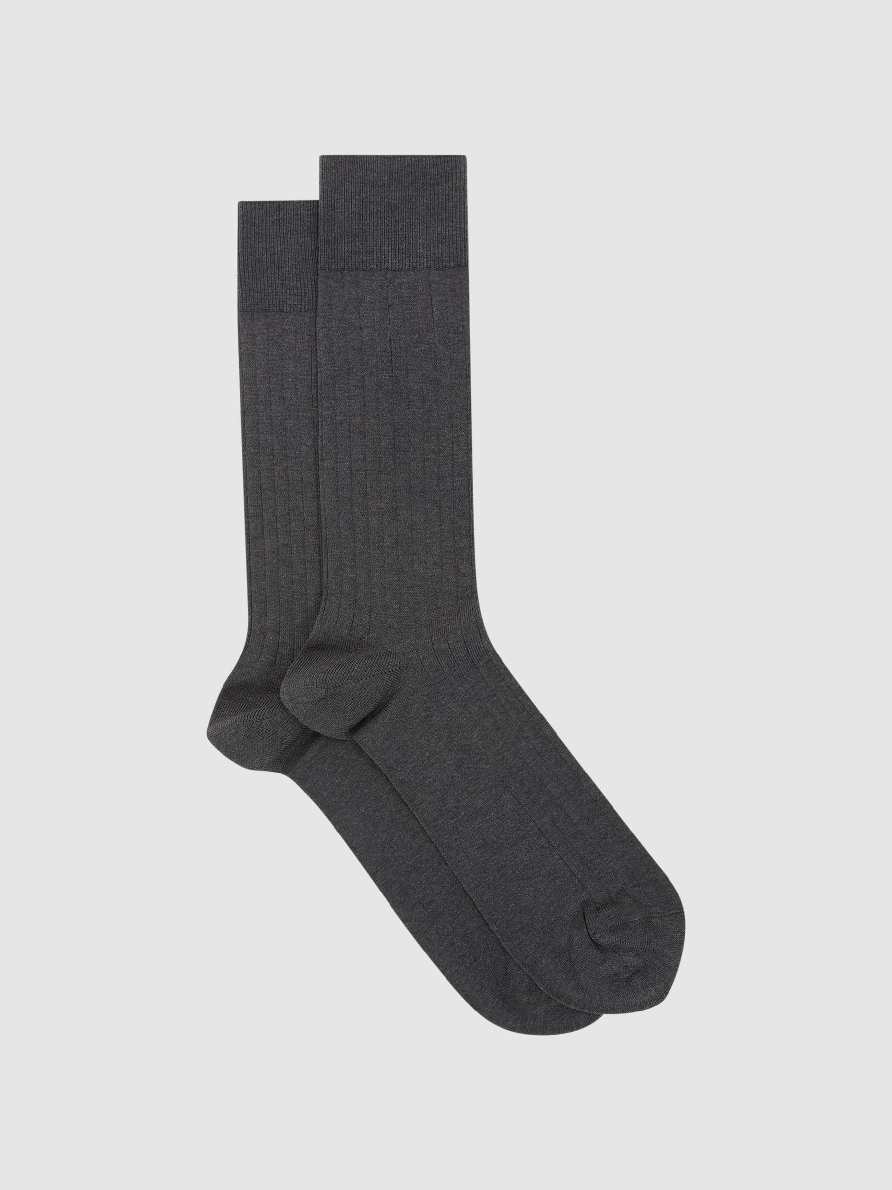 Ribbed Socks in Charcoal - Image 1 of 3