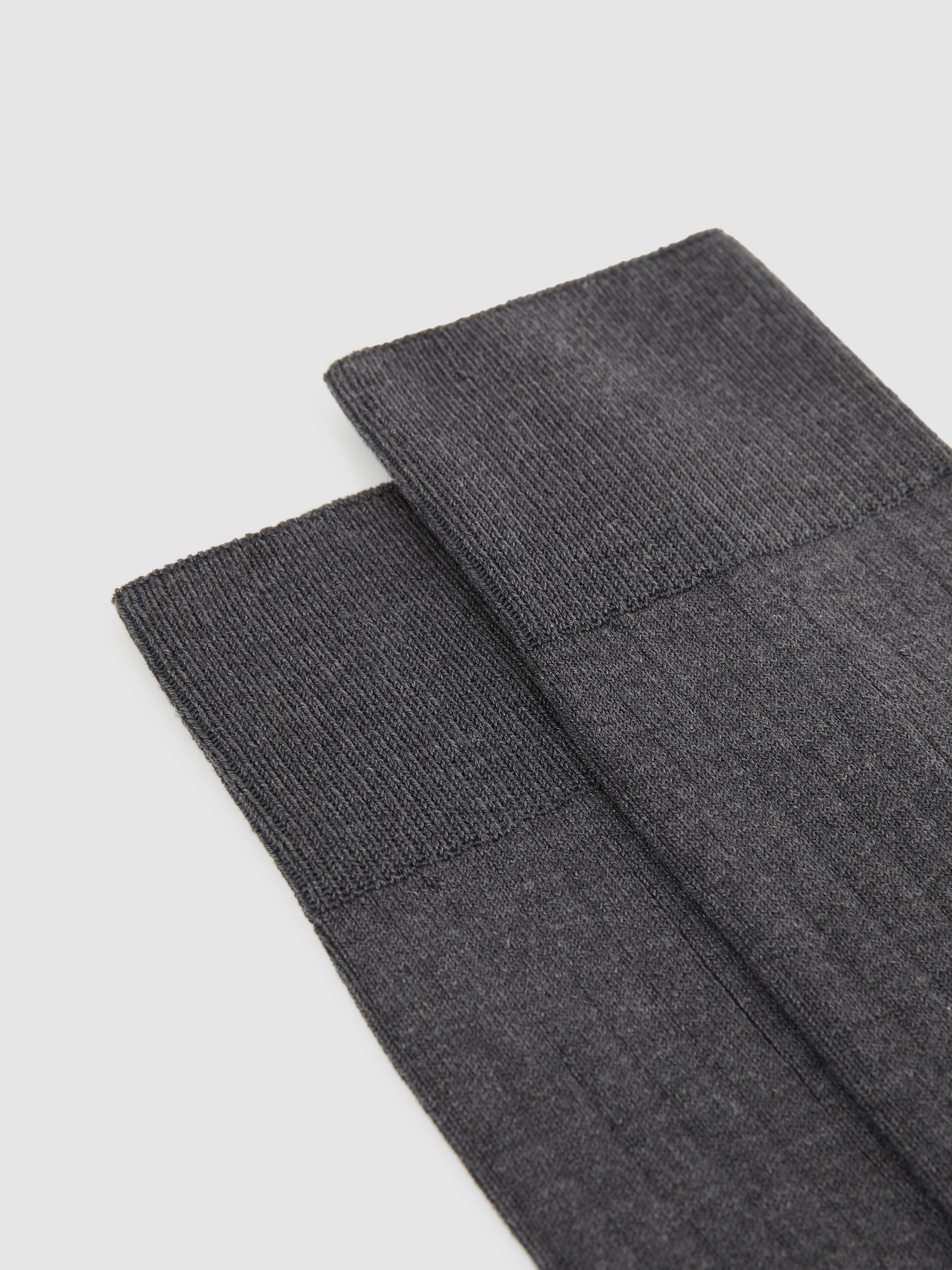 Ribbed Socks in Charcoal - Image 2 of 3