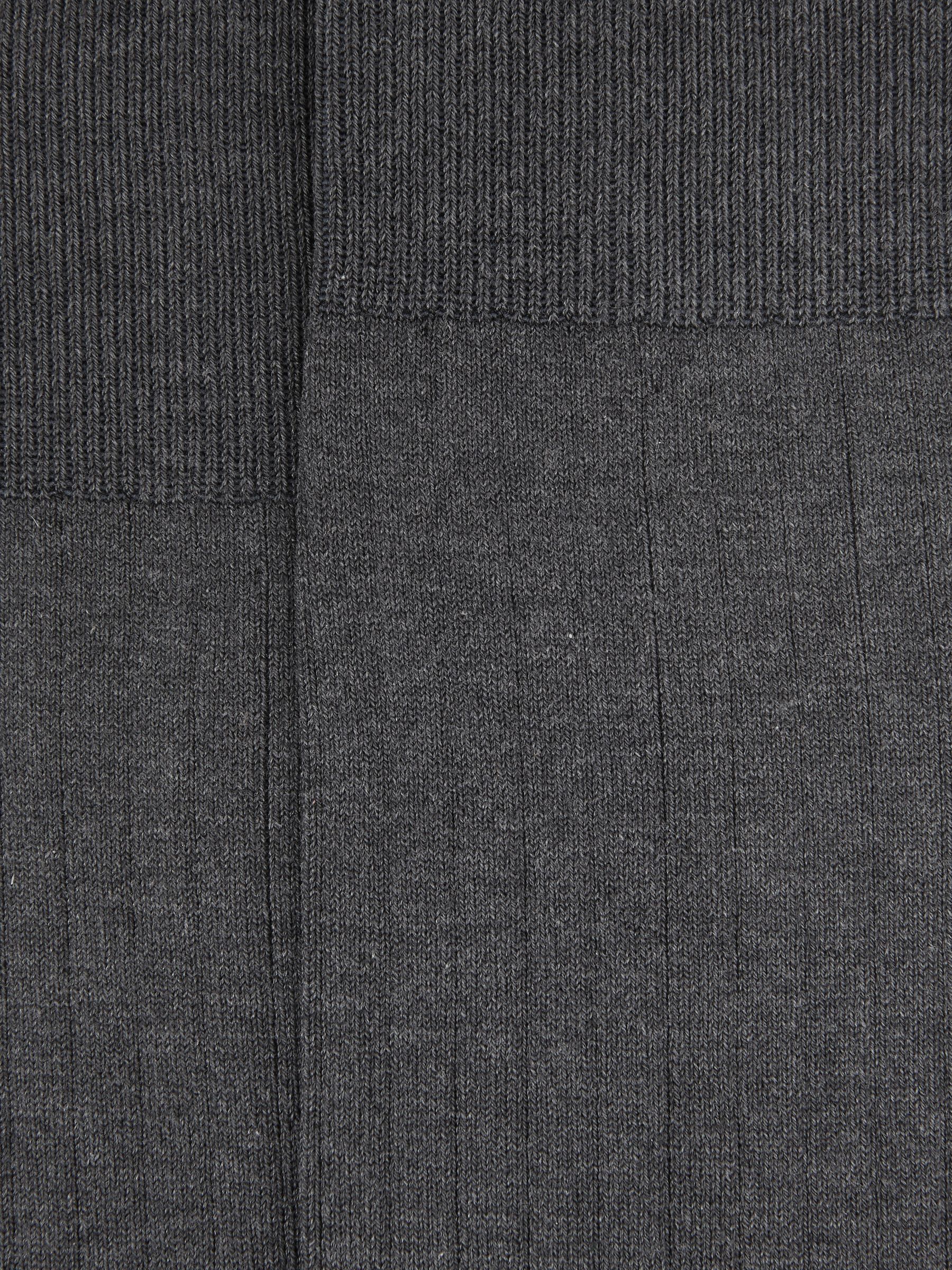 Cotton-Blend Ribbed Socks in Charcoal - image 2
