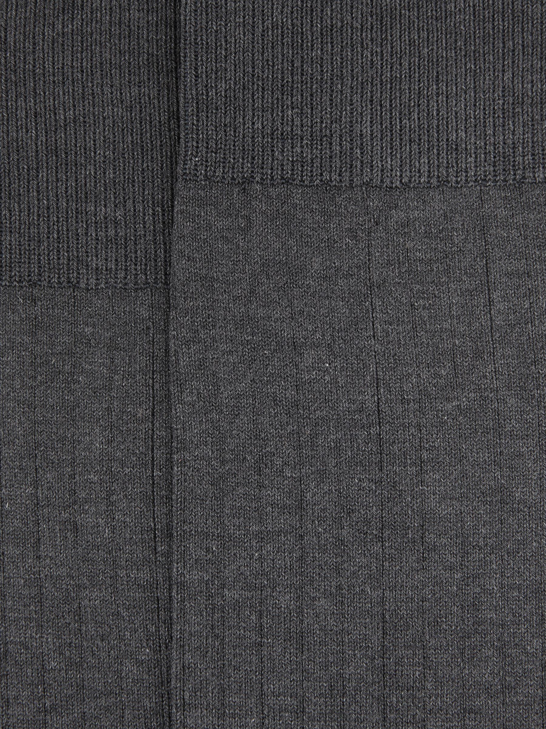Cotton-Blend Ribbed Socks in Charcoal - image 3