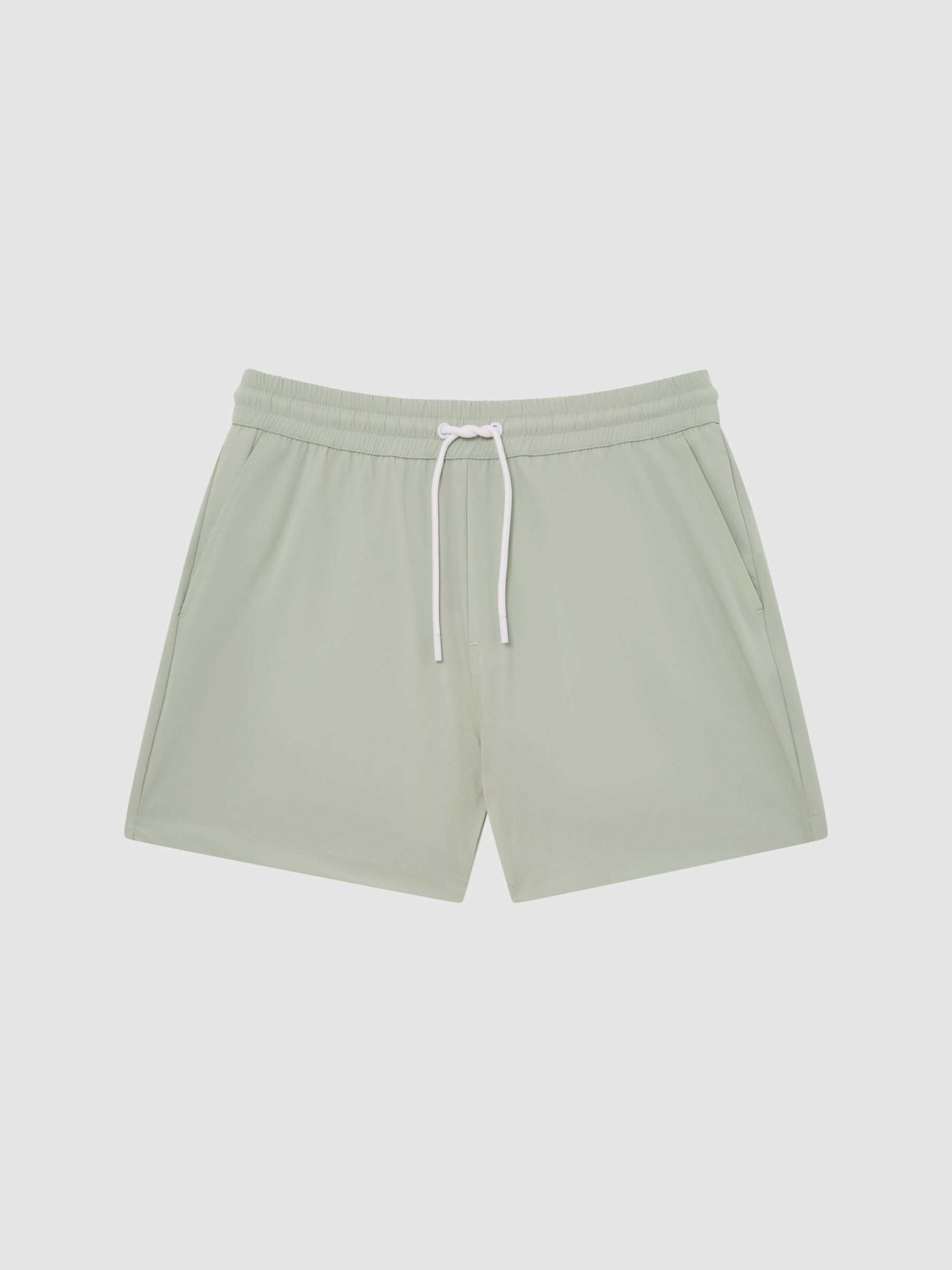 Plain Drawstring Swim Shorts in Mint - Image 2 of 7 Plain Drawstring Swim Shorts in Mint - Image 2 of 7