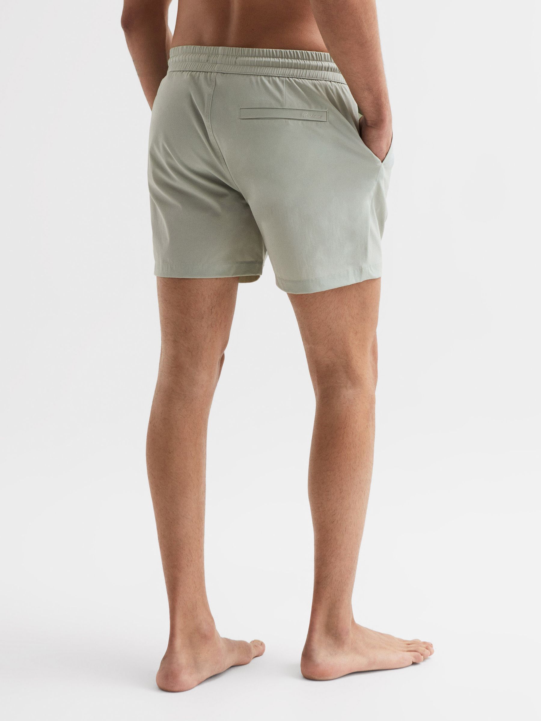 Plain Drawstring Swim Shorts in Mint - Image 5 of 7