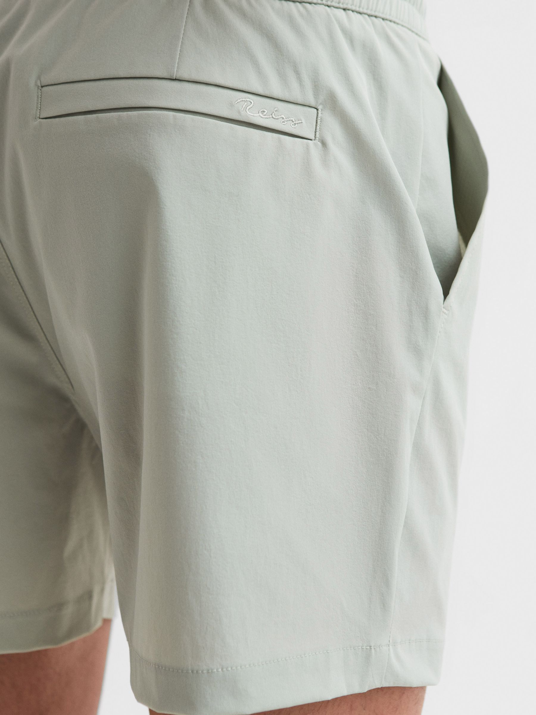 Plain Drawstring Swim Shorts in Mint - Image 6 of 7