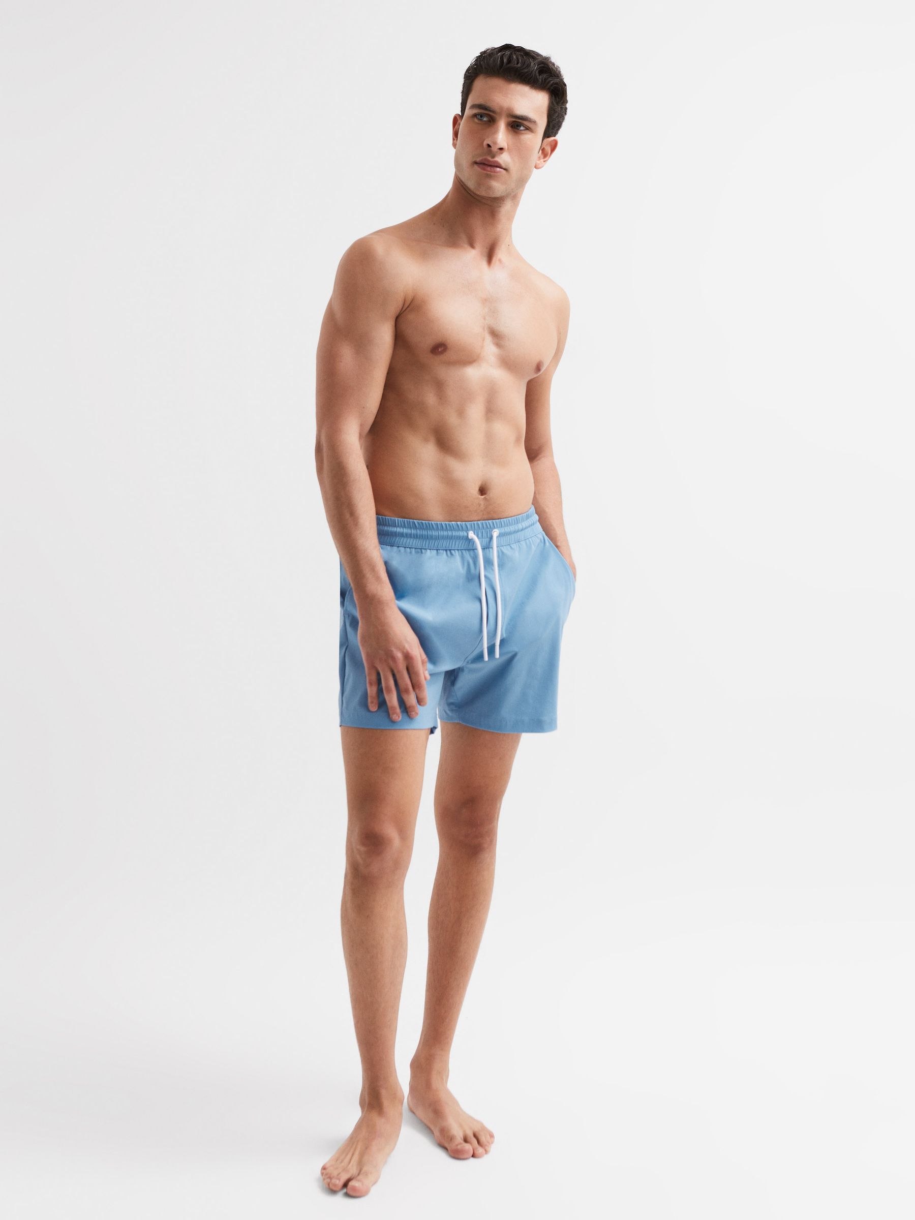 Plain Drawstring Swim Shorts in Royal Blue - Image 3 of 7