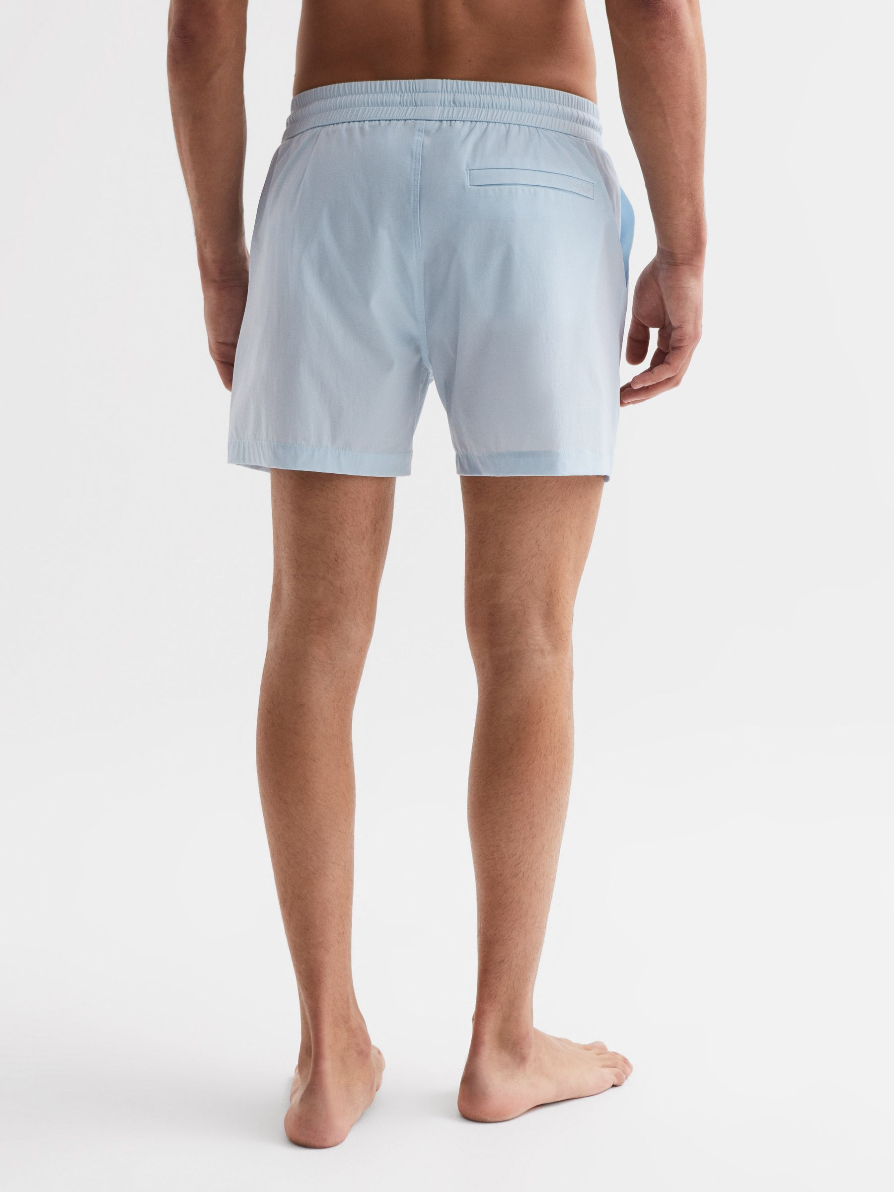 Plain Drawstring Swim Shorts in Soft Blue - Image 5 of 7