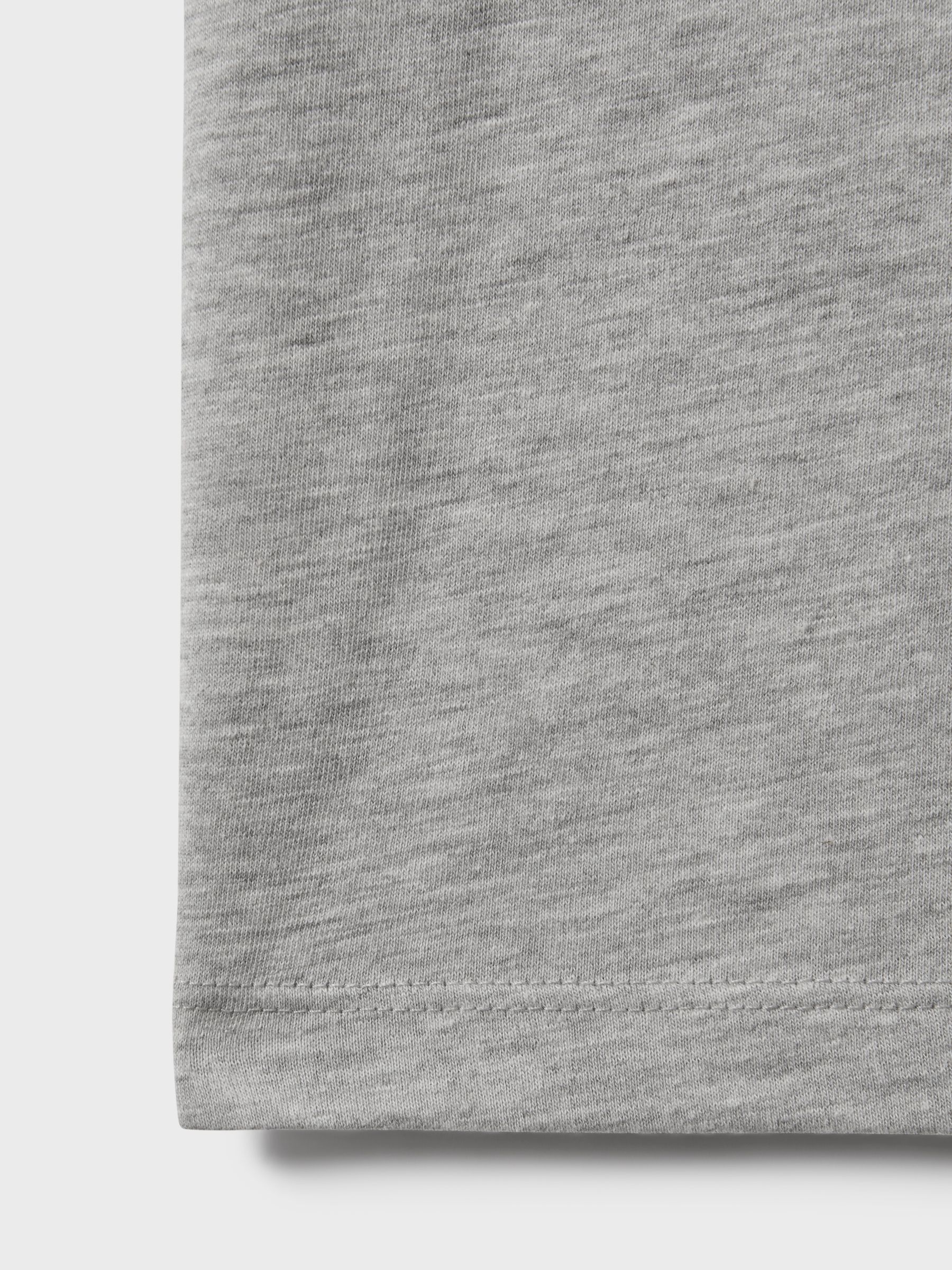 Cotton V-Neck T-Shirt in Grey Marl - Image 6 of 7