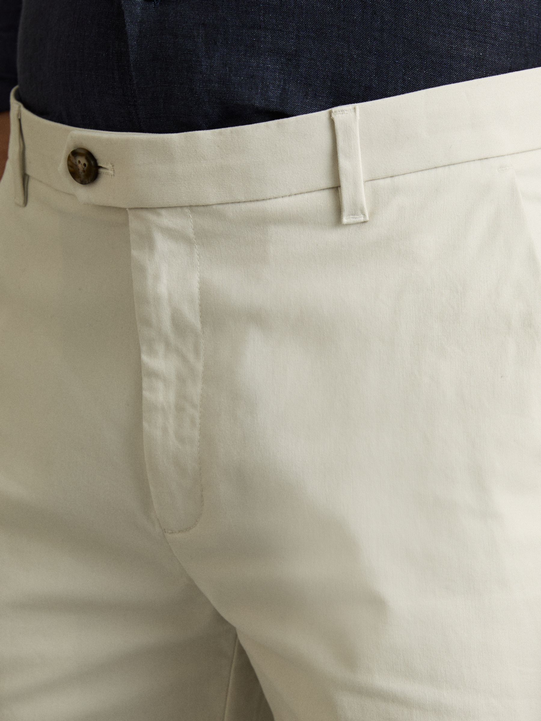 Cotton Chino Shorts with Stretch in Chalk - Image 4 of 6