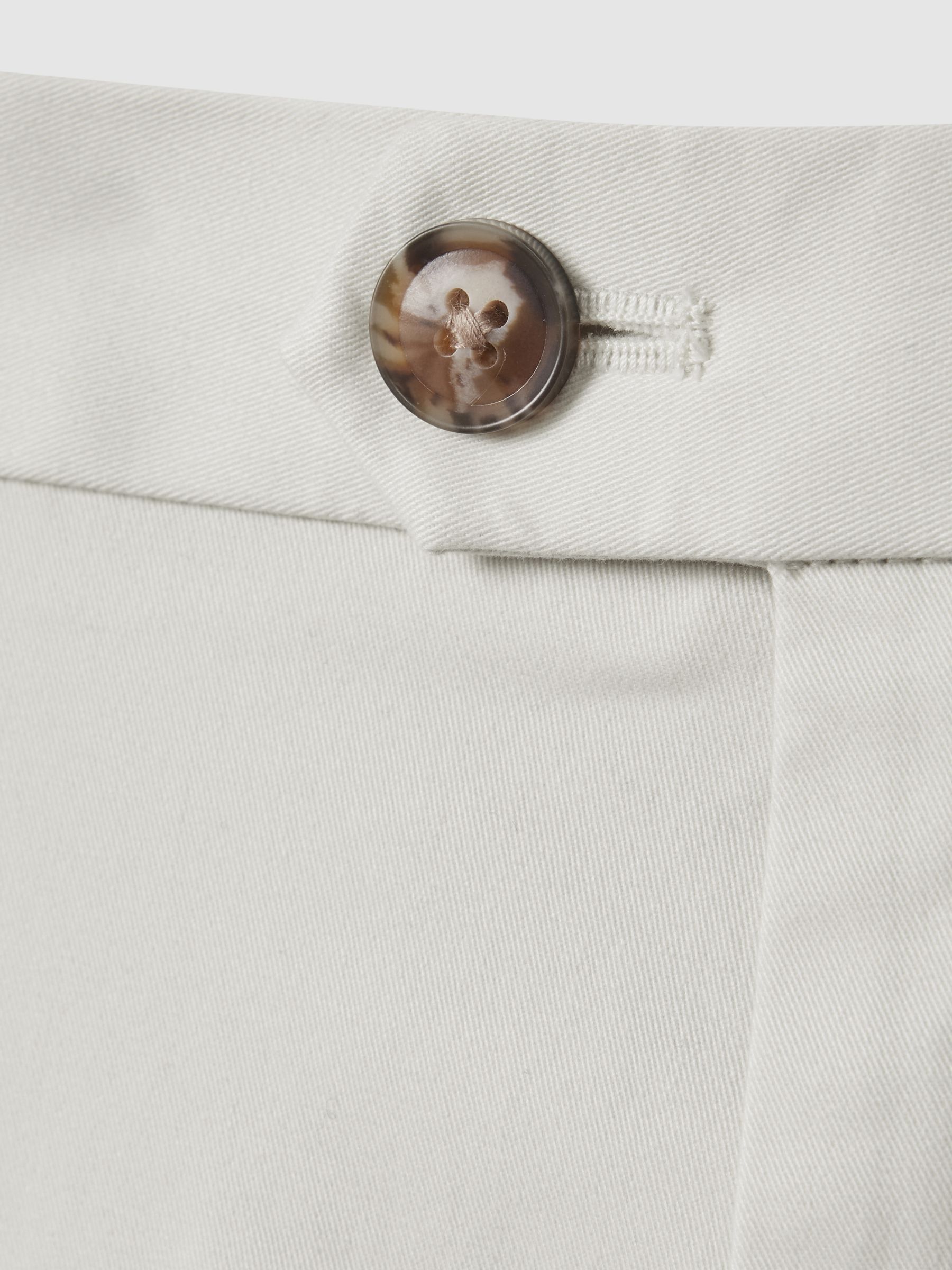 Cotton Chino Shorts with Stretch in Chalk - Image 6 of 6