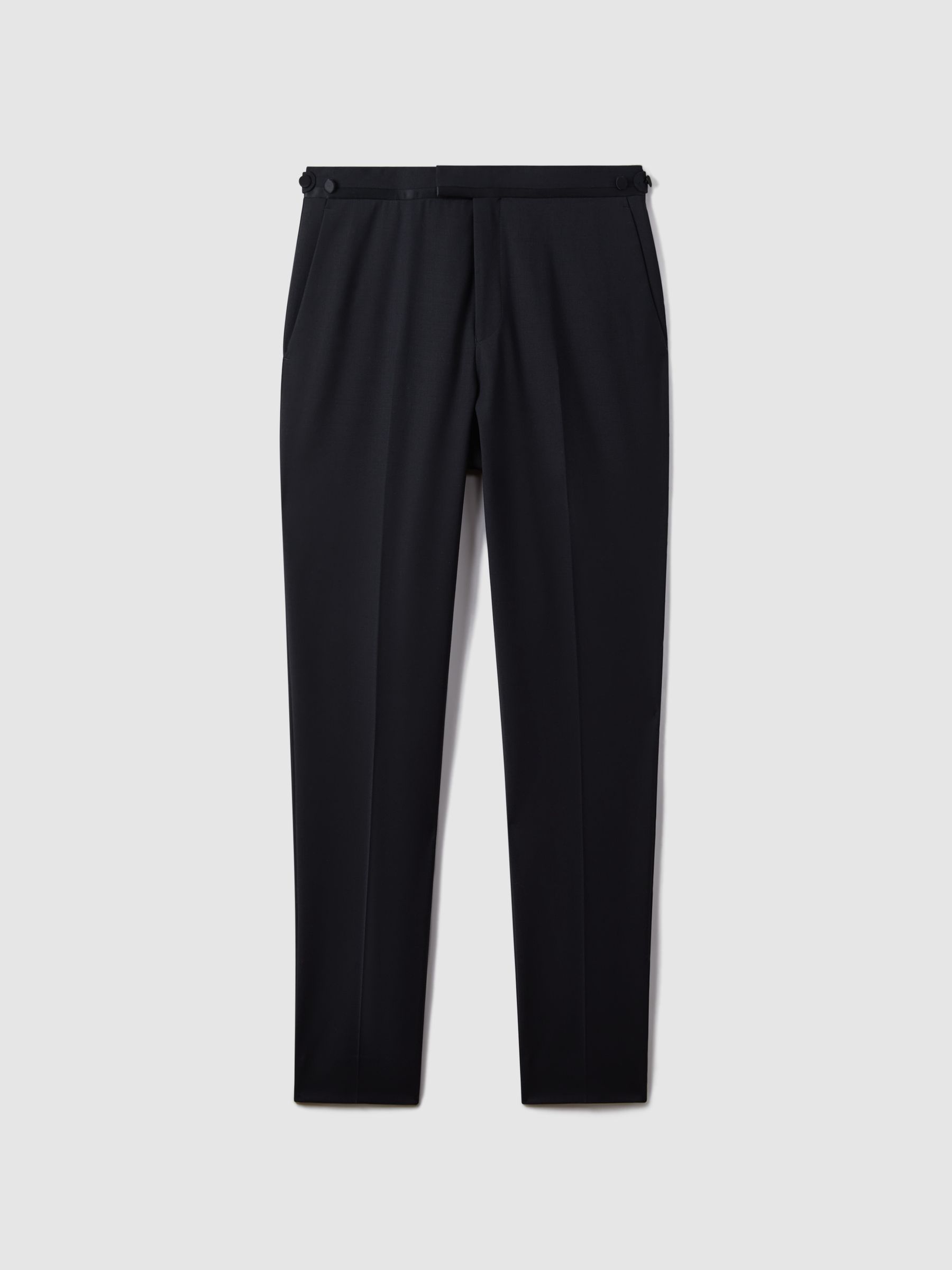 Modern Fit Tuxedo Trousers in Navy - Image 2 of 8