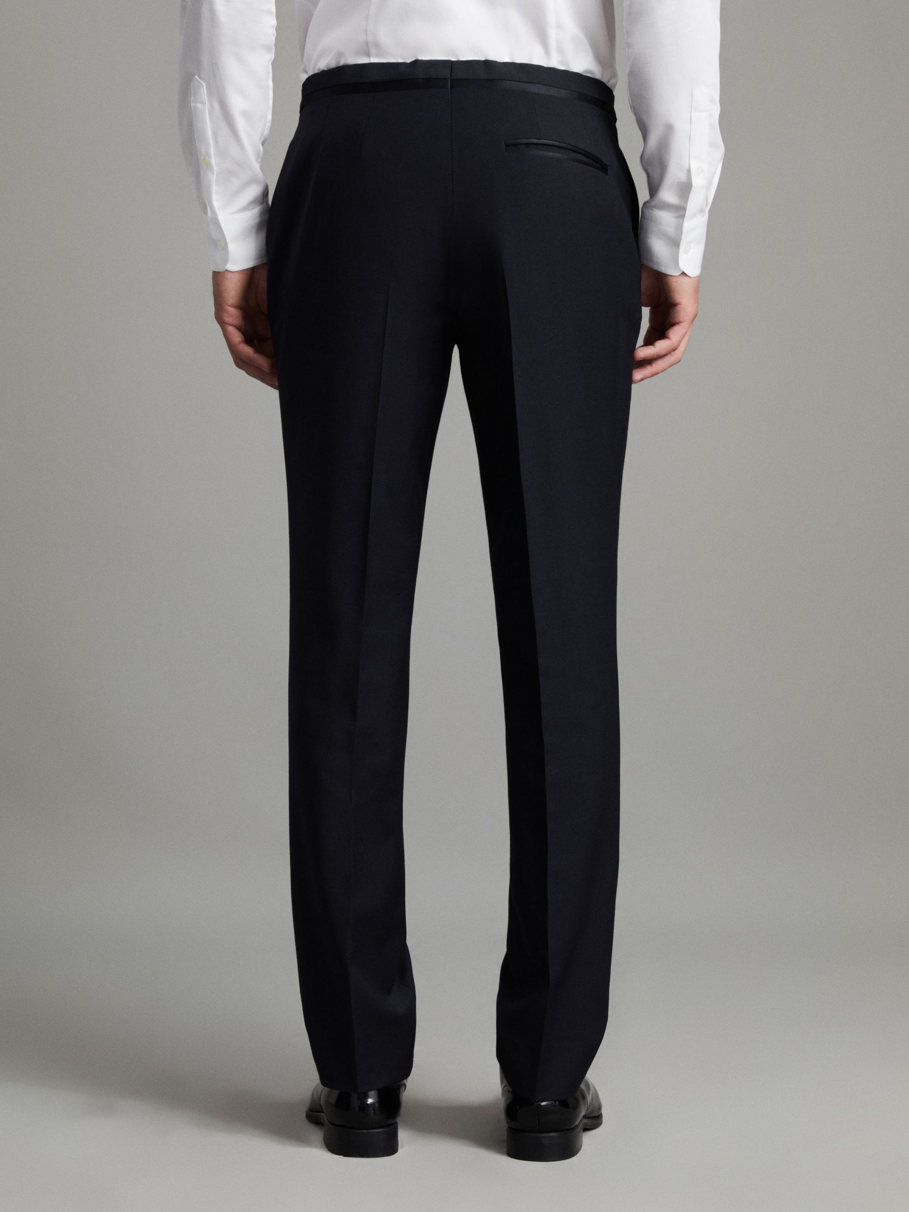 Modern Fit Tuxedo Trousers in Navy - Image 5 of 8