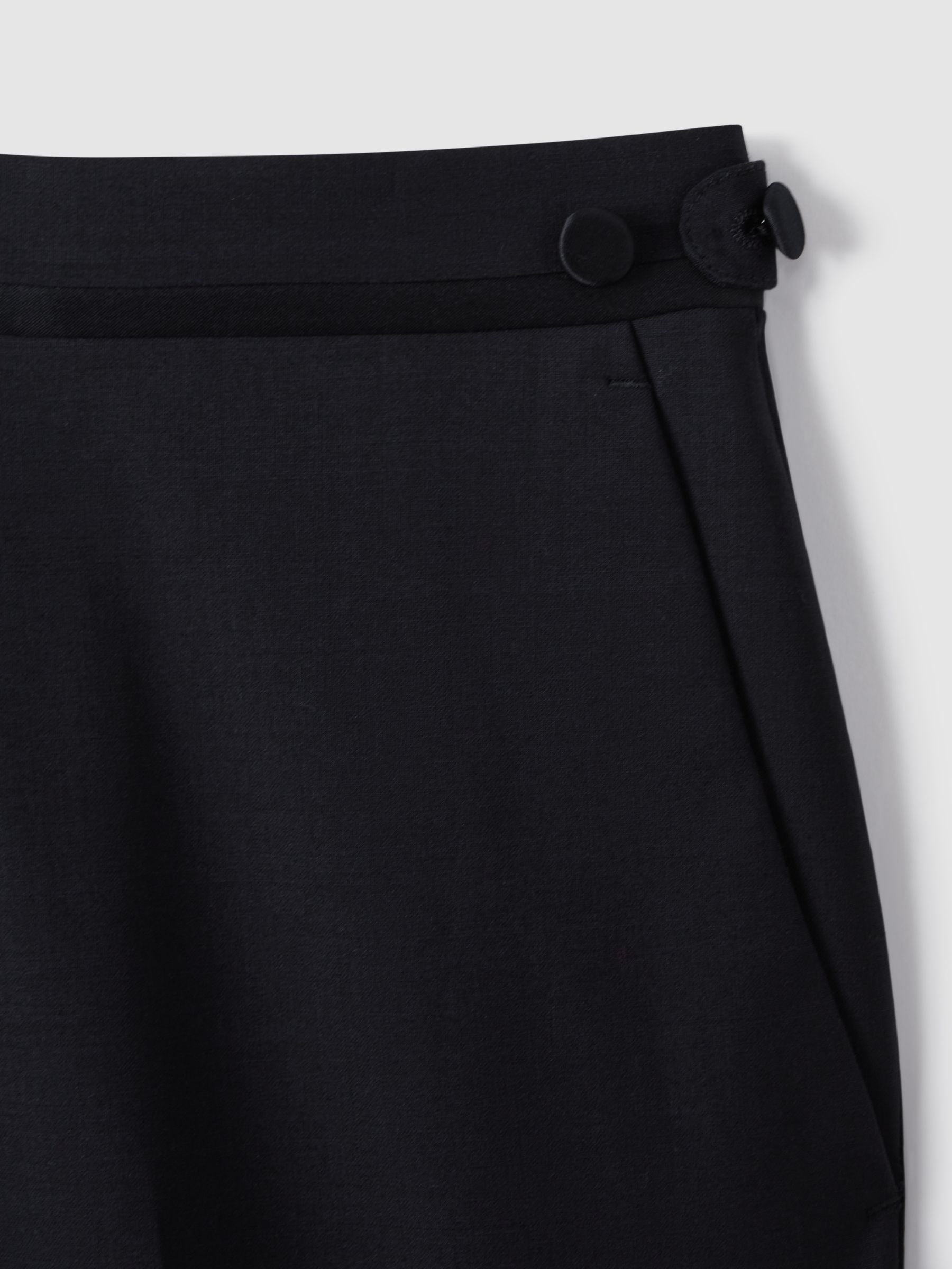 Modern Fit Tuxedo Trousers in Navy - Image 8 of 8