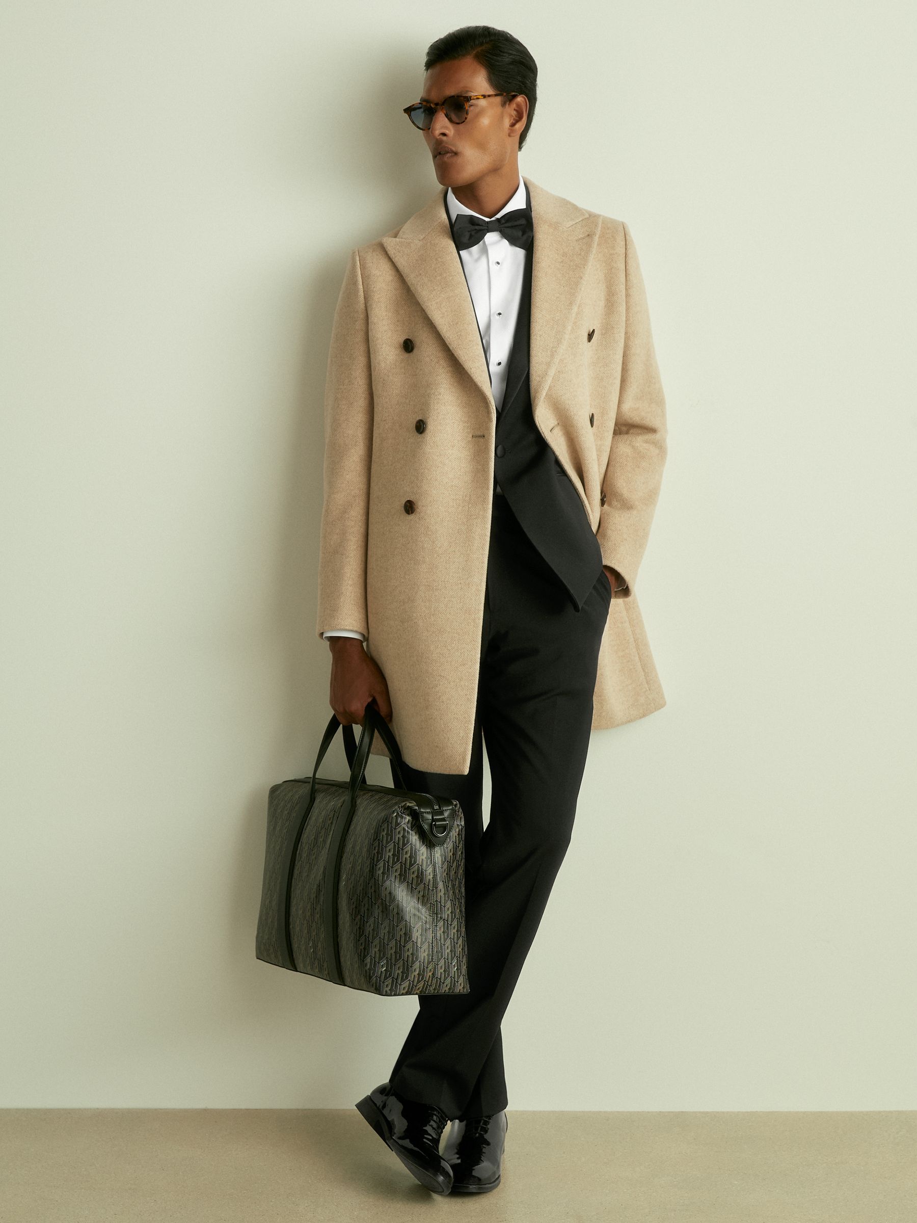 Regular Fit Single Breasted Tuxedo Jacket in Black - Image 7 of 10