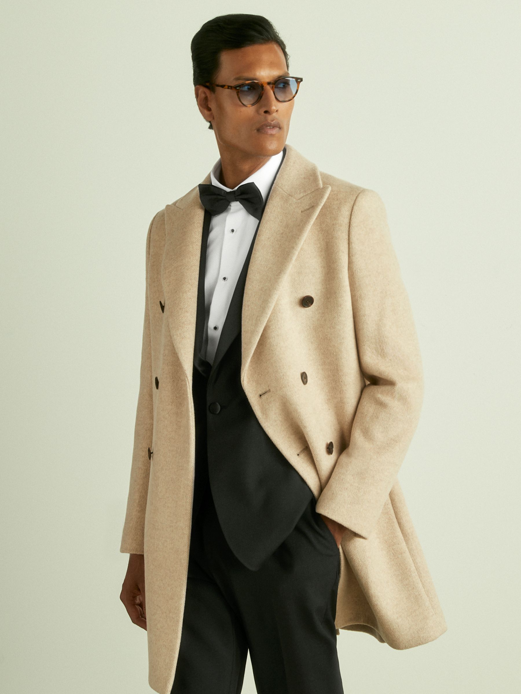 Regular Fit Single Breasted Tuxedo Jacket in Black - Image 8 of 10