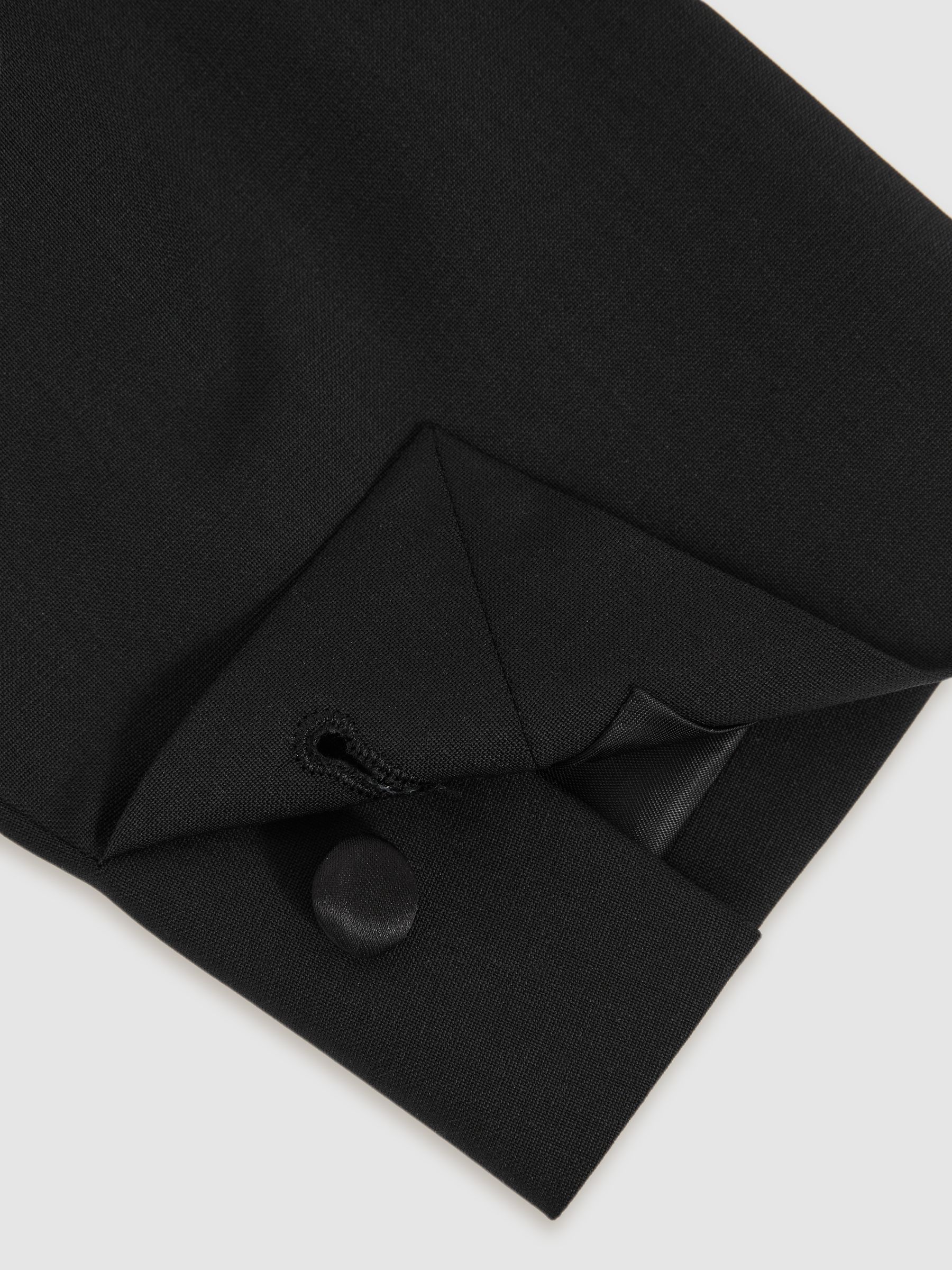 Regular Fit Single Breasted Tuxedo Jacket in Black - Image 9 of 10