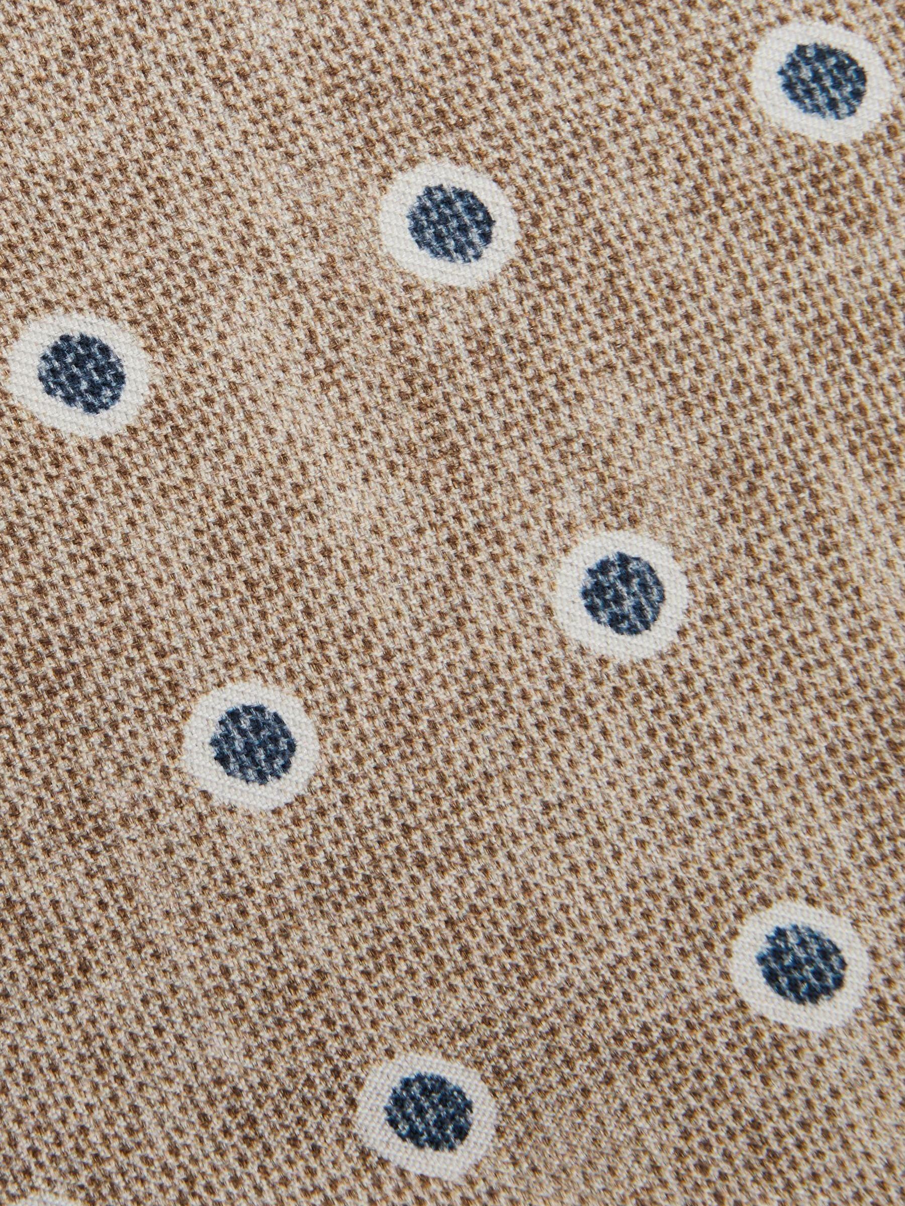 Silk Polka Dot Print Tie in Oatmeal Melange - Image 5 of 5
