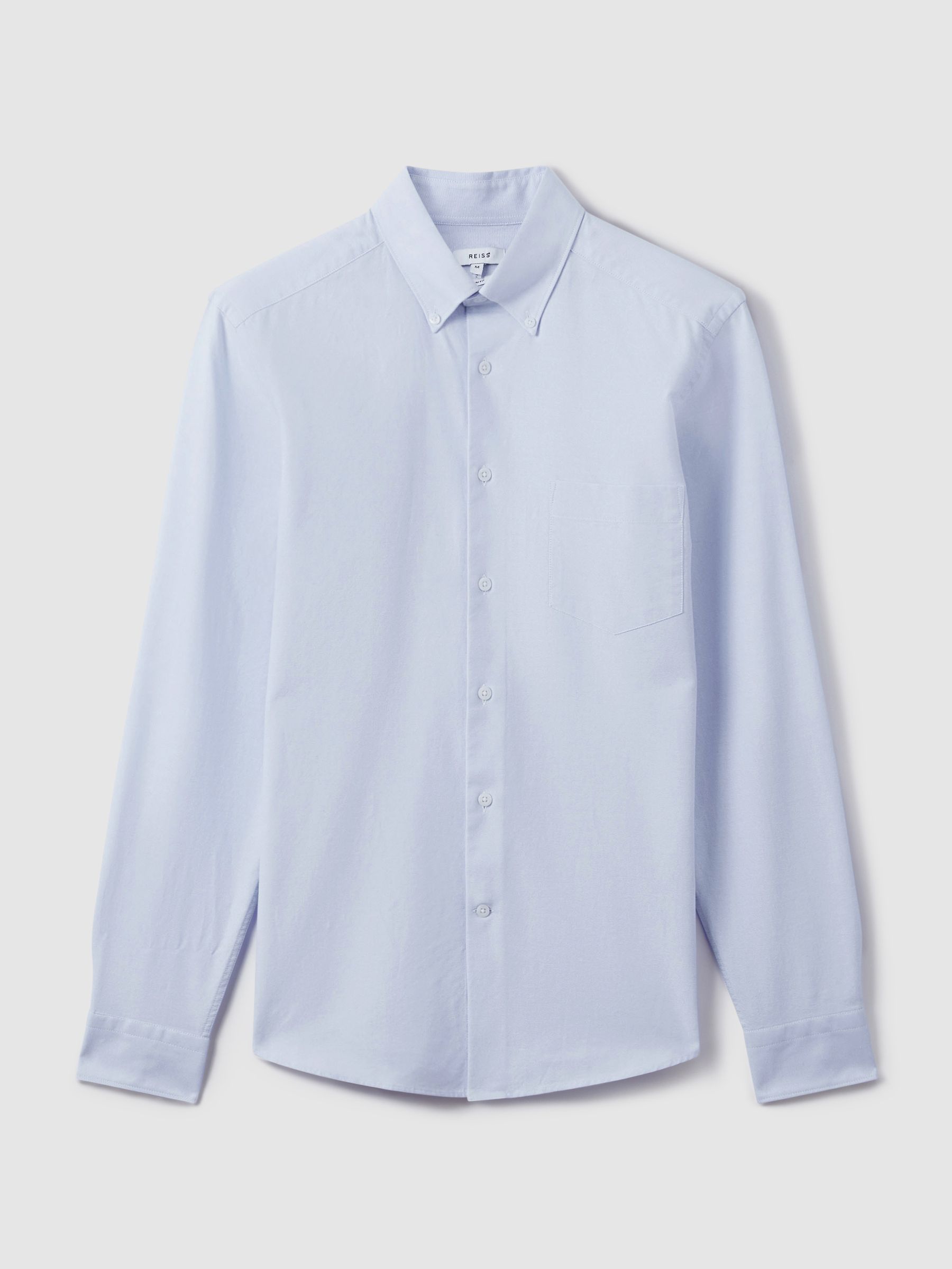 Slim-Fit Button-Down Collar Cotton Oxford Shirt in Soft Blue - Image 2 of 8
