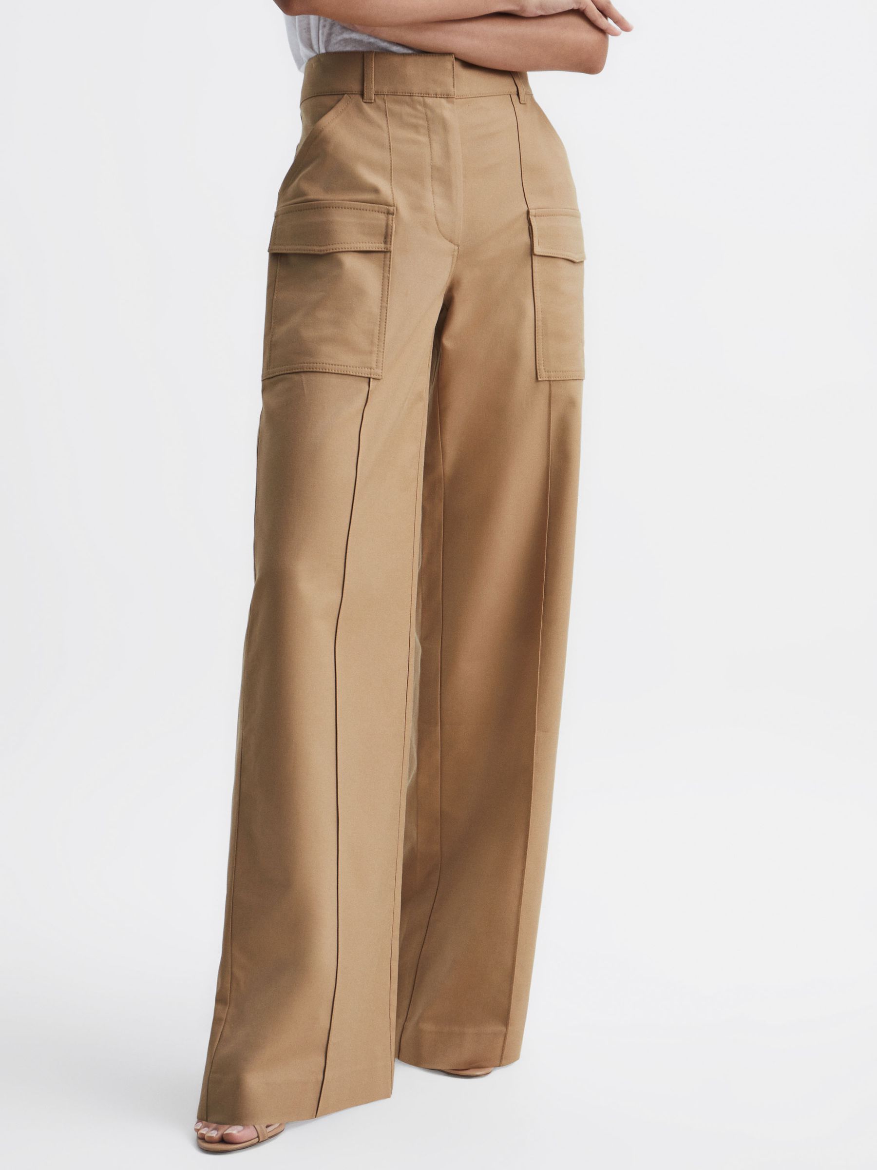 Wide Leg Combat Trousers in Camel - Image 1 of 7 Wide Leg Combat Trousers in Camel - Image 1 of 7
