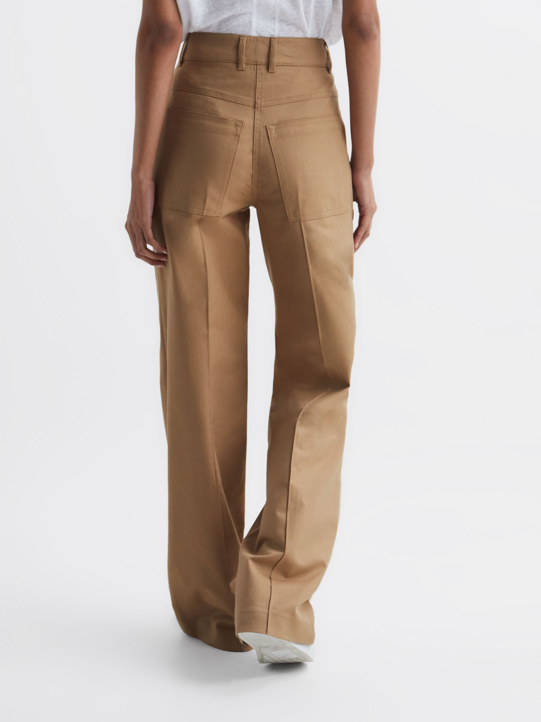 Wide Leg Combat Trousers in Camel - Image 6 of 7