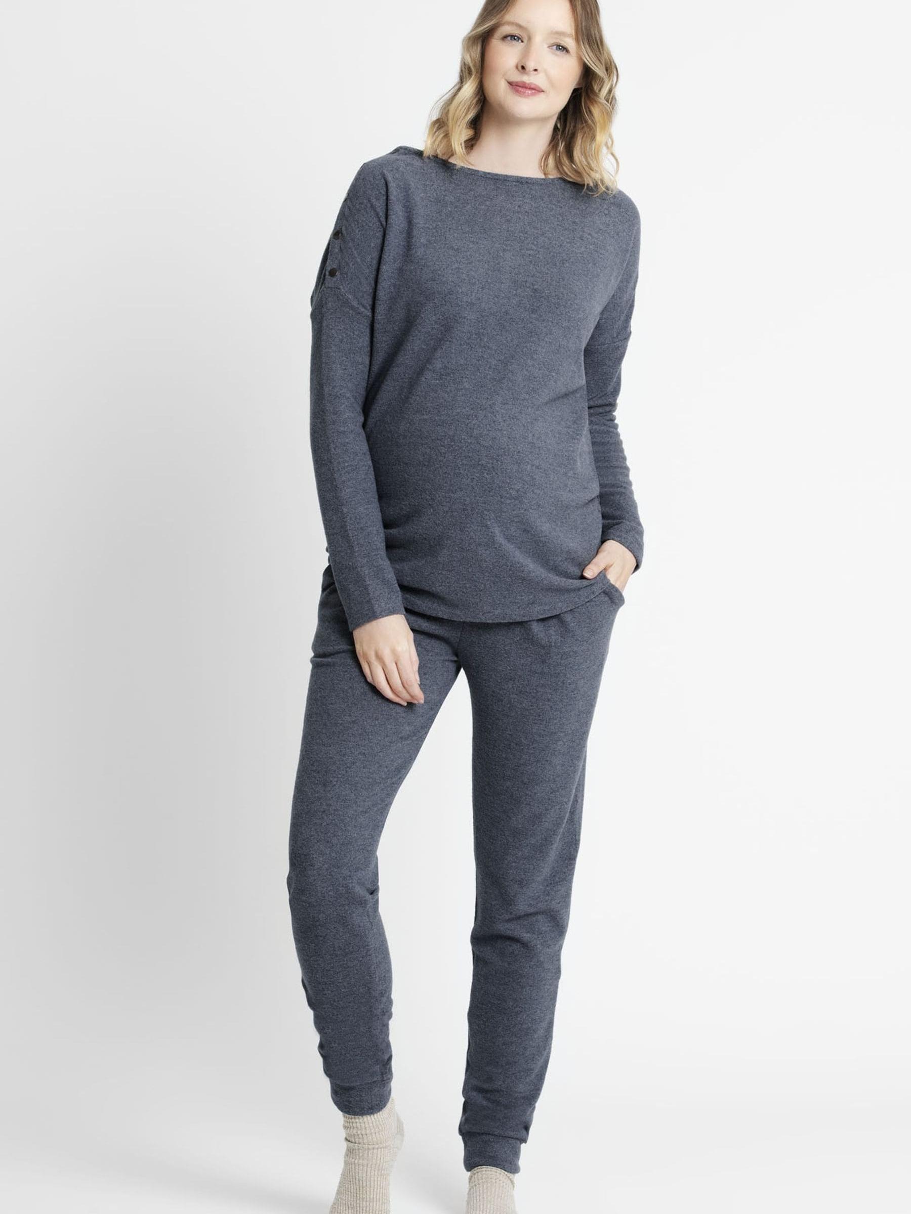 Dark Grey Shoulder Opening Maternity & Nursing Top - Image 1 of 3