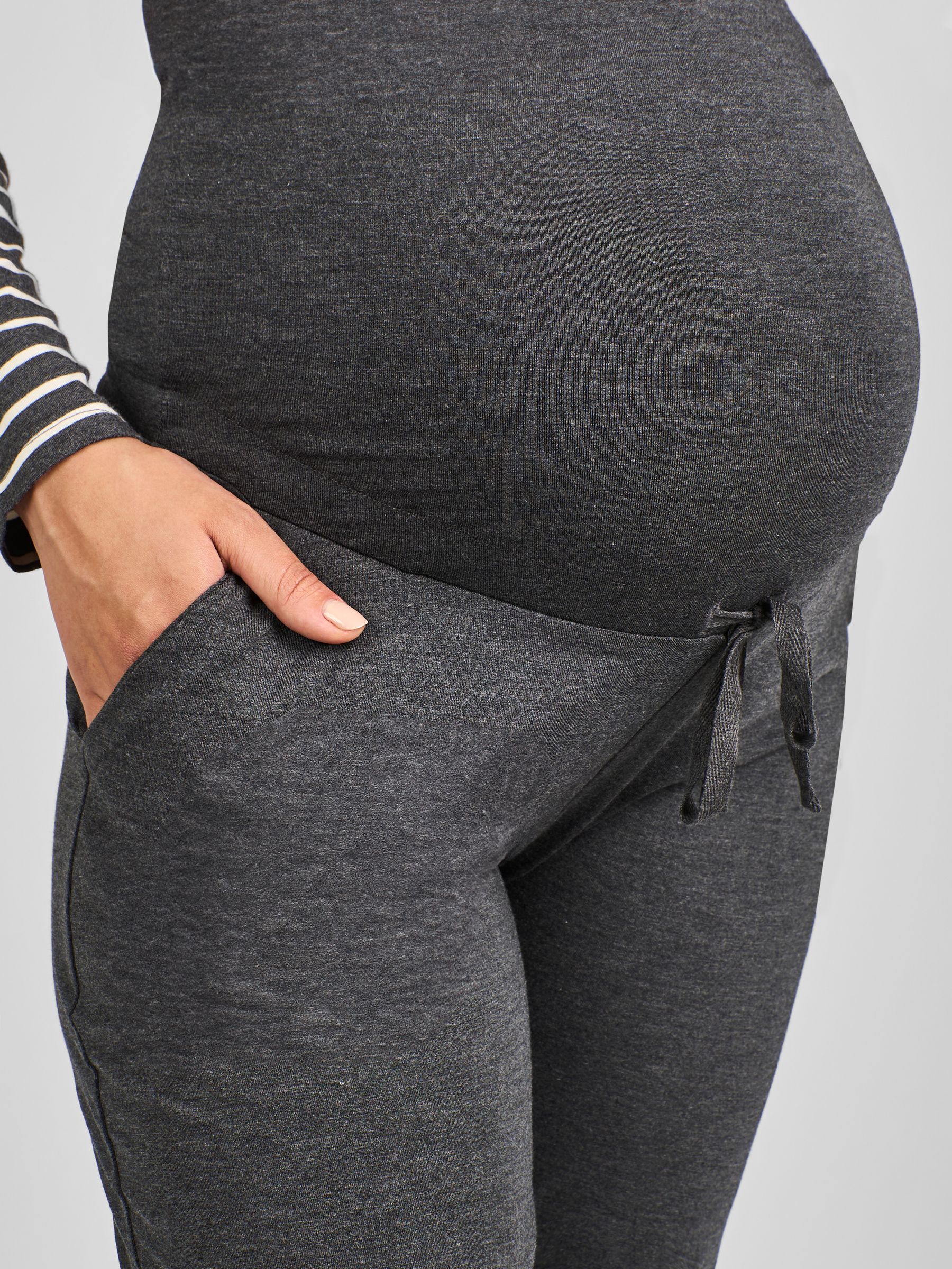 Charcoal Stripe Maternity & Nursing Pyjama Set - Image 5 of 5