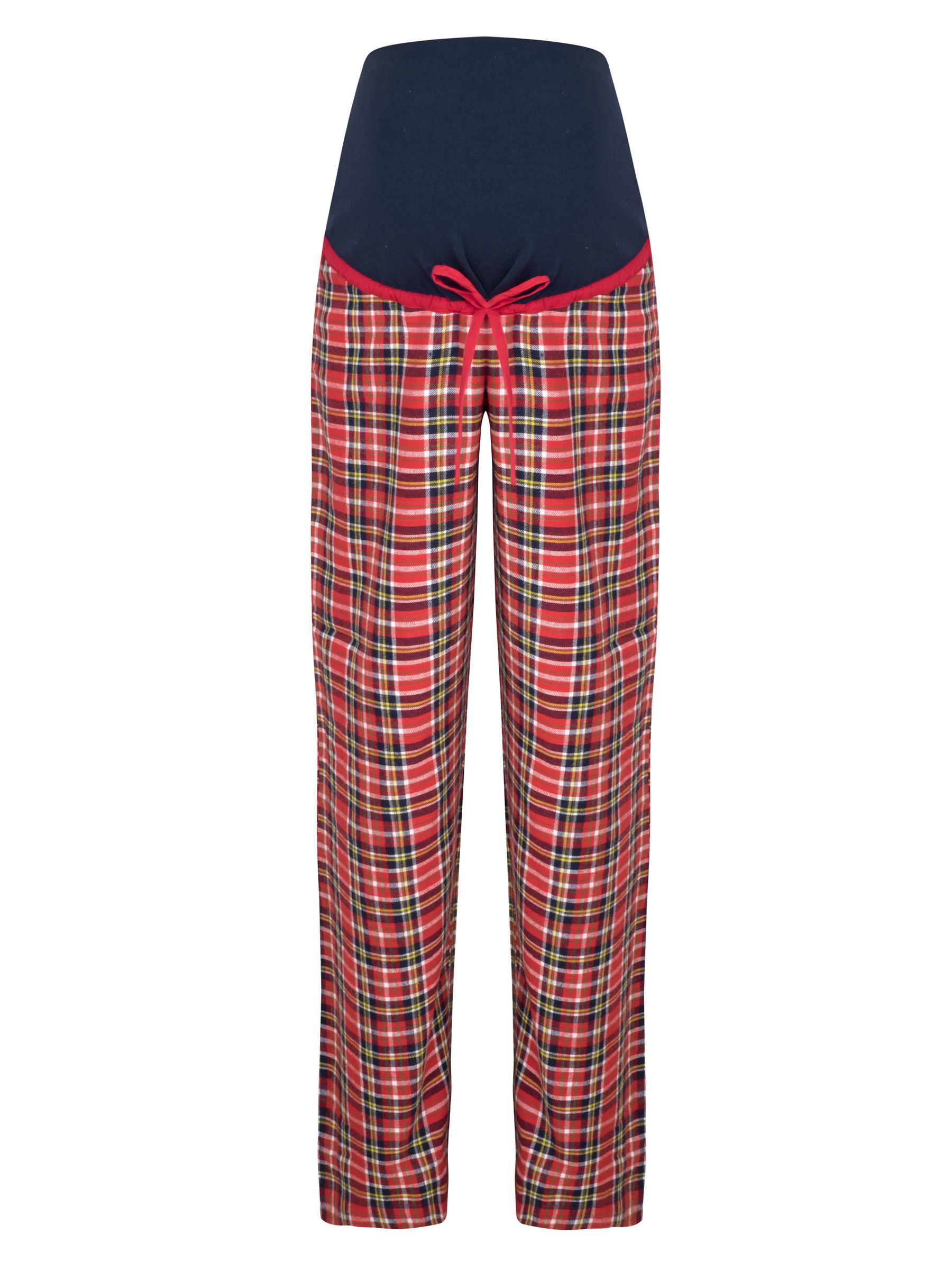 Tartan Maternity Pyjama Bottoms in Red - Image 1 of 4