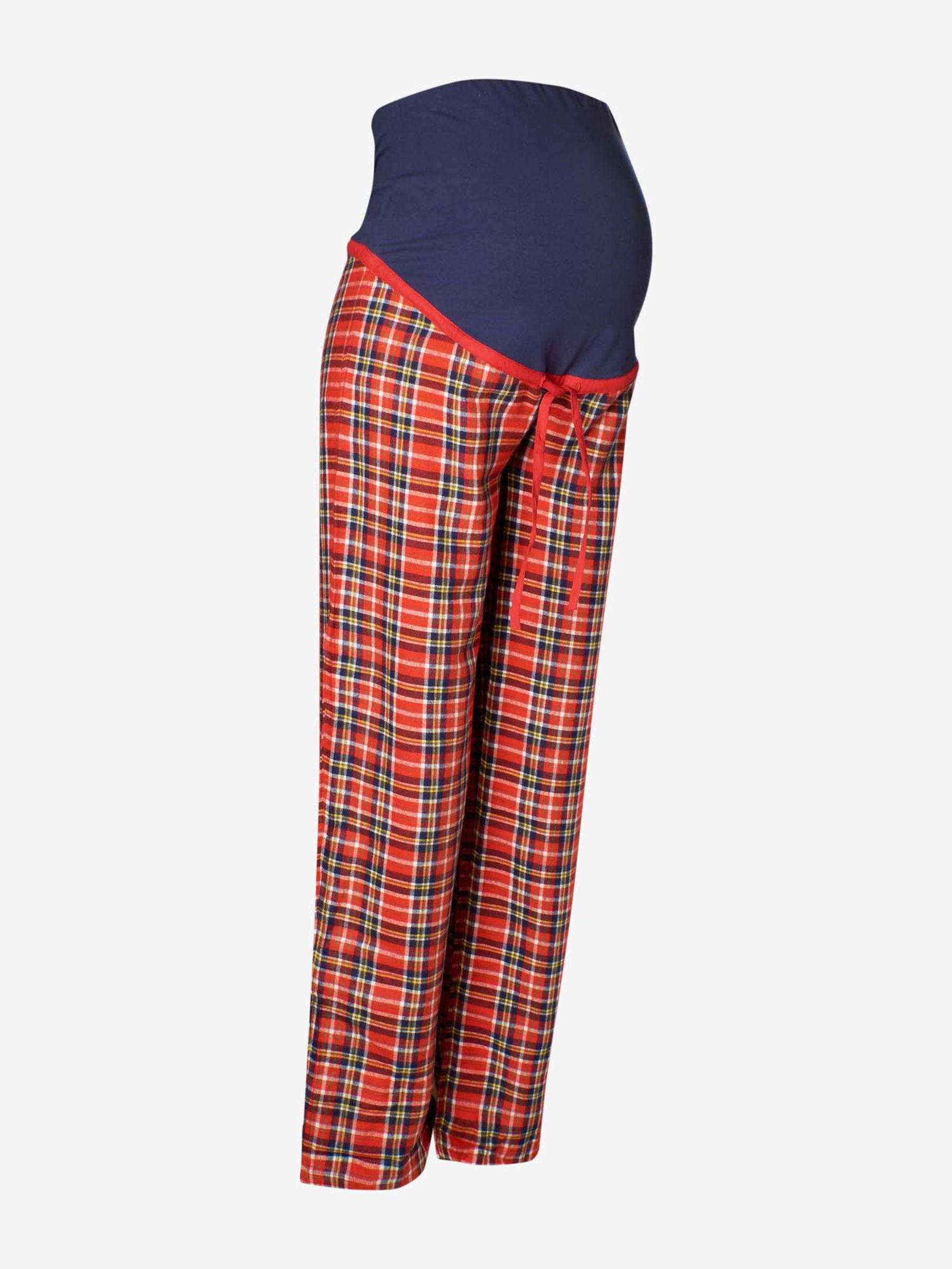 Tartan Maternity Pyjama Bottoms in Red - Image 2 of 4