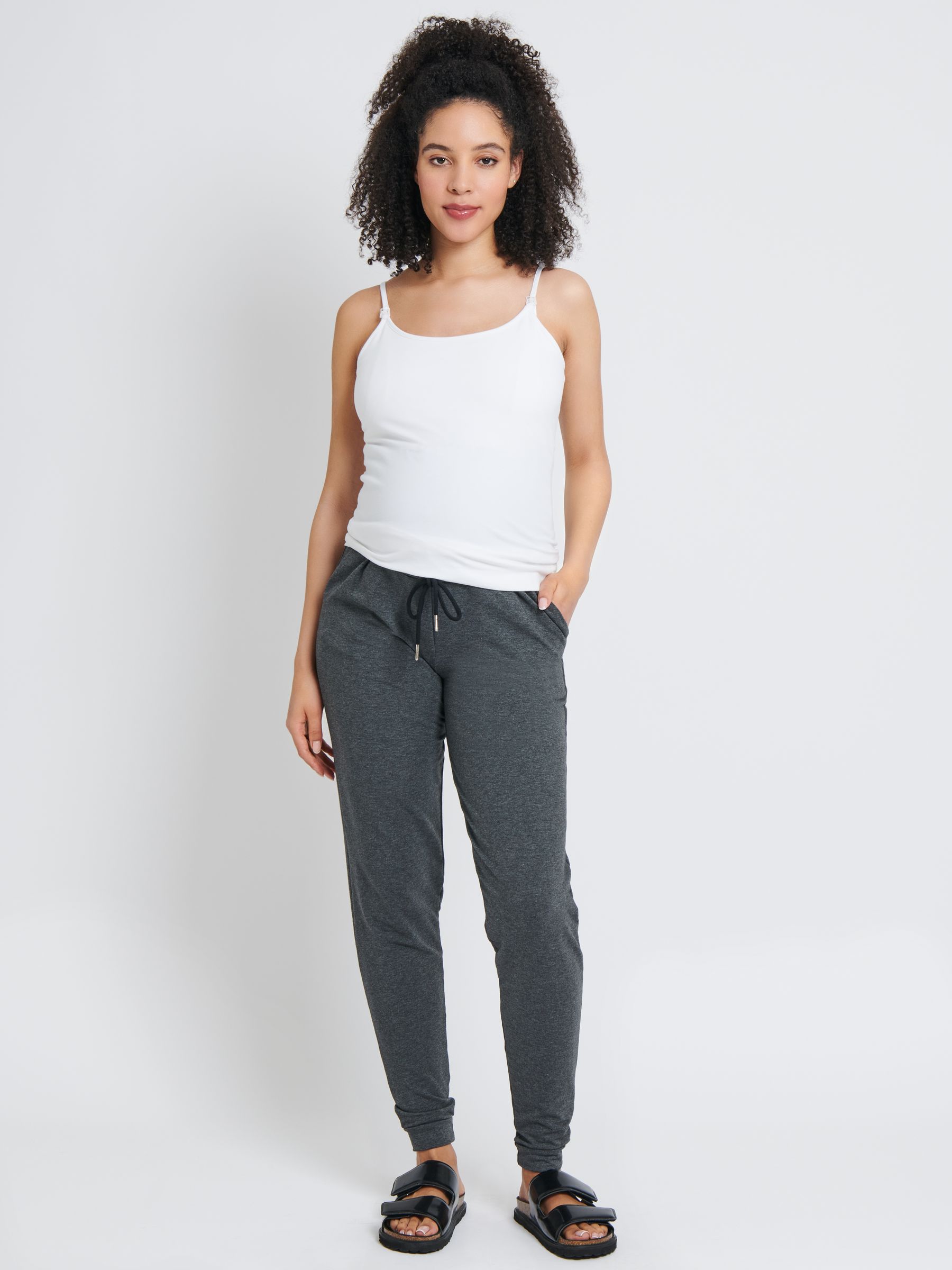 Charcoal Loopback Maternity Joggers - Image 1 of 2