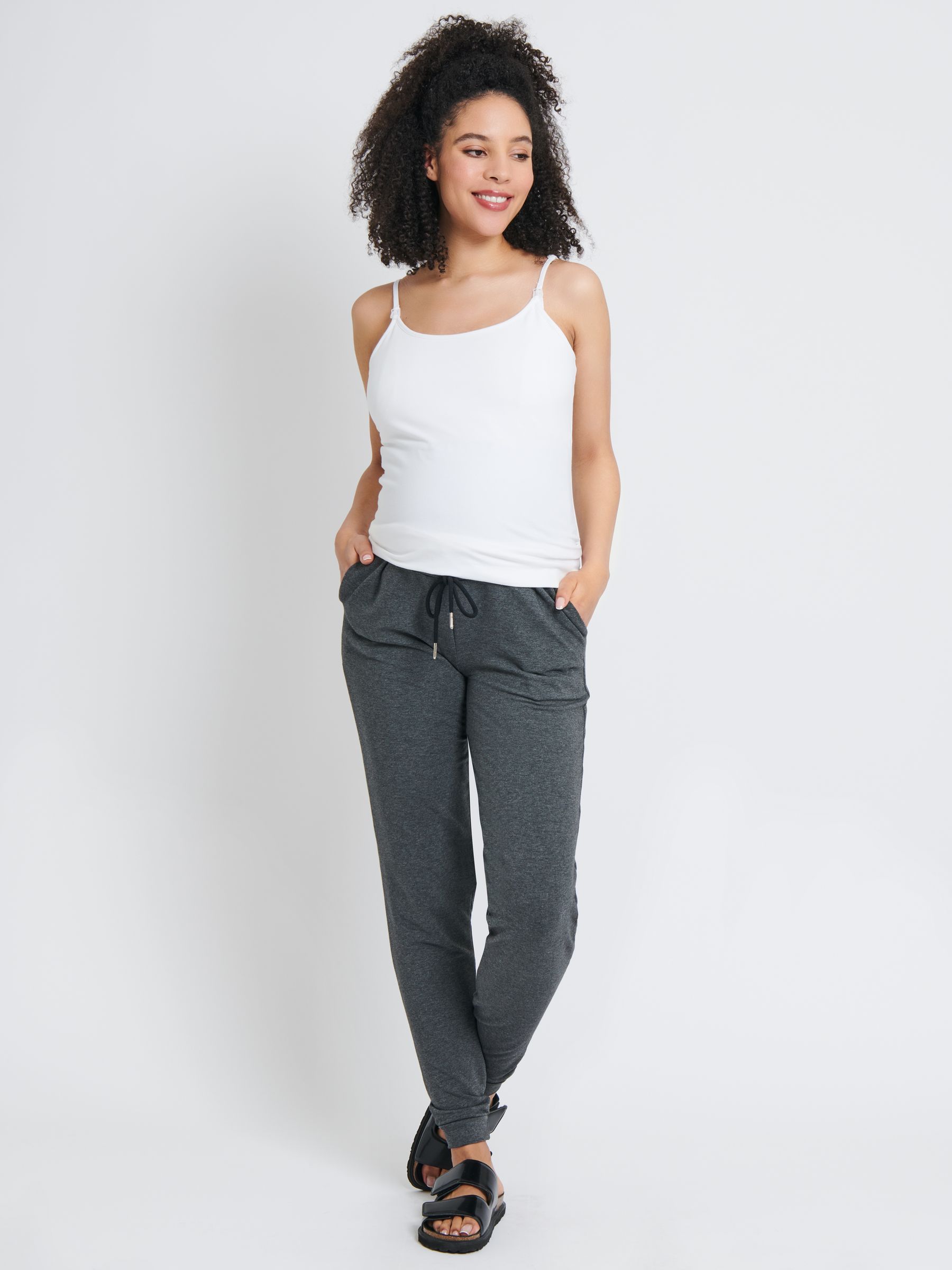 Charcoal Loopback Maternity Joggers - Image 2 of 2