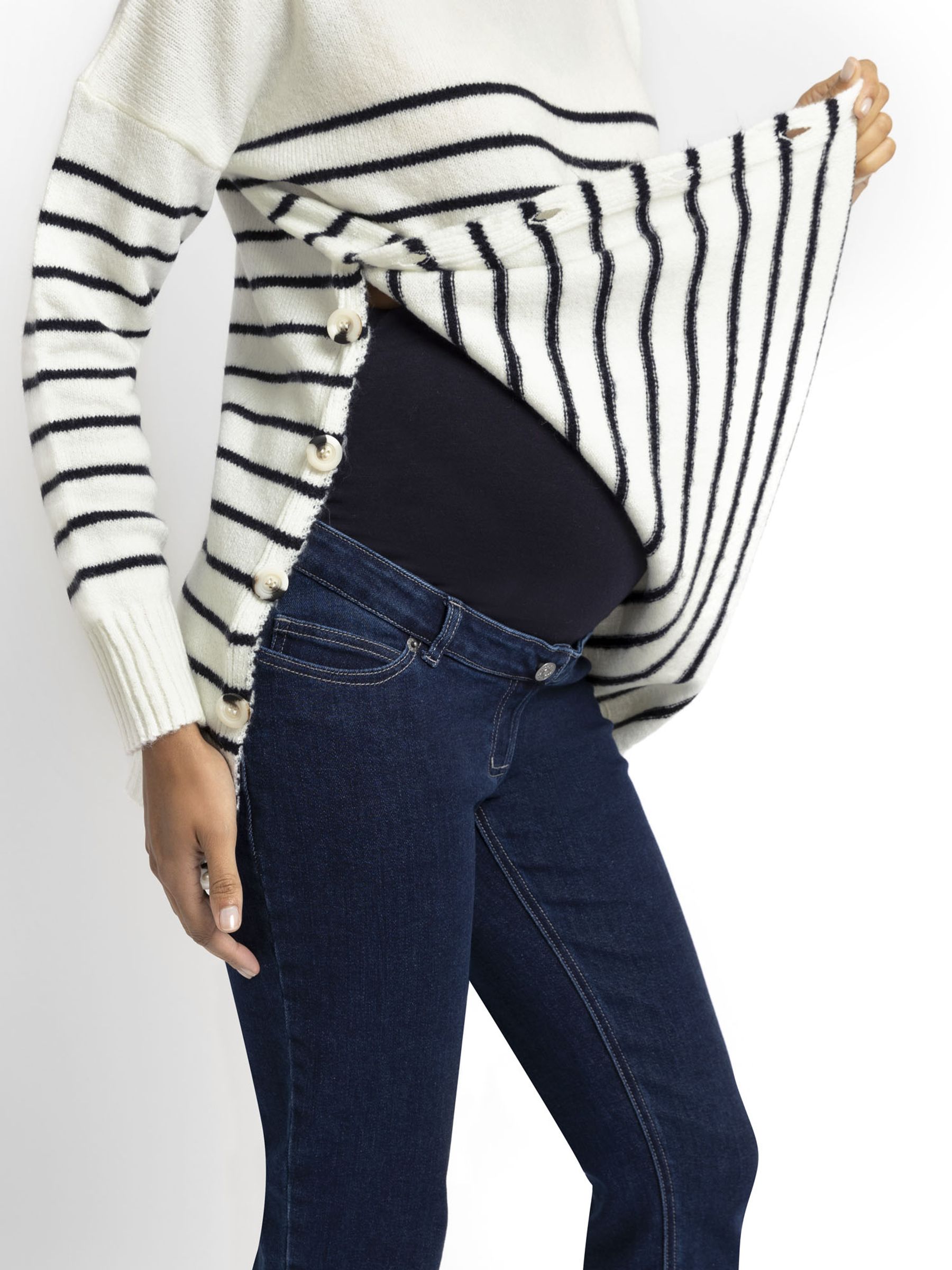 Cream Stripe Turtle Neck Maternity & Nursing Jumper - Image 5 of 5