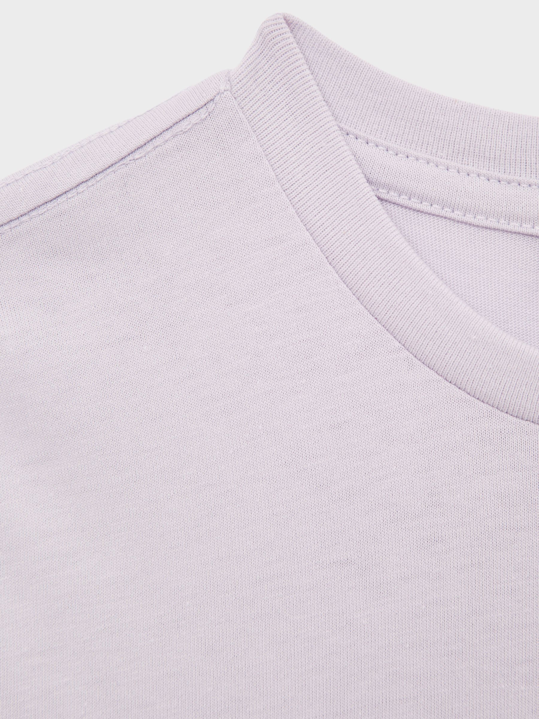 3-9 yrs Cotton Crew Neck T-Shirt in Lilac - Image 7 of 7