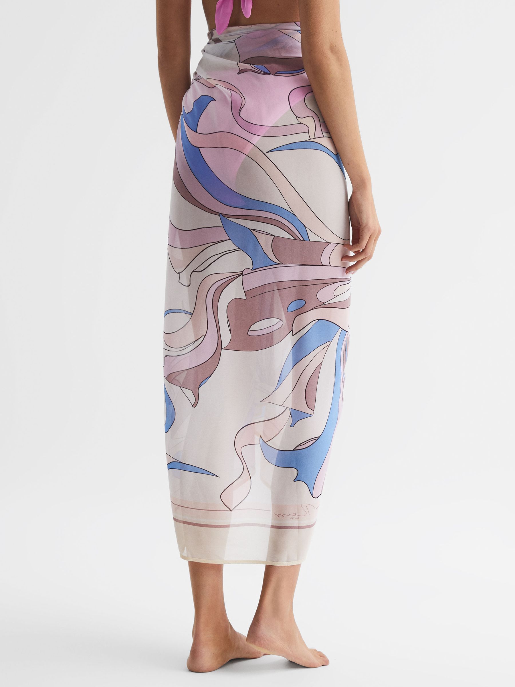 Abstract Printed Sarong in Multi - Image 5 of 6