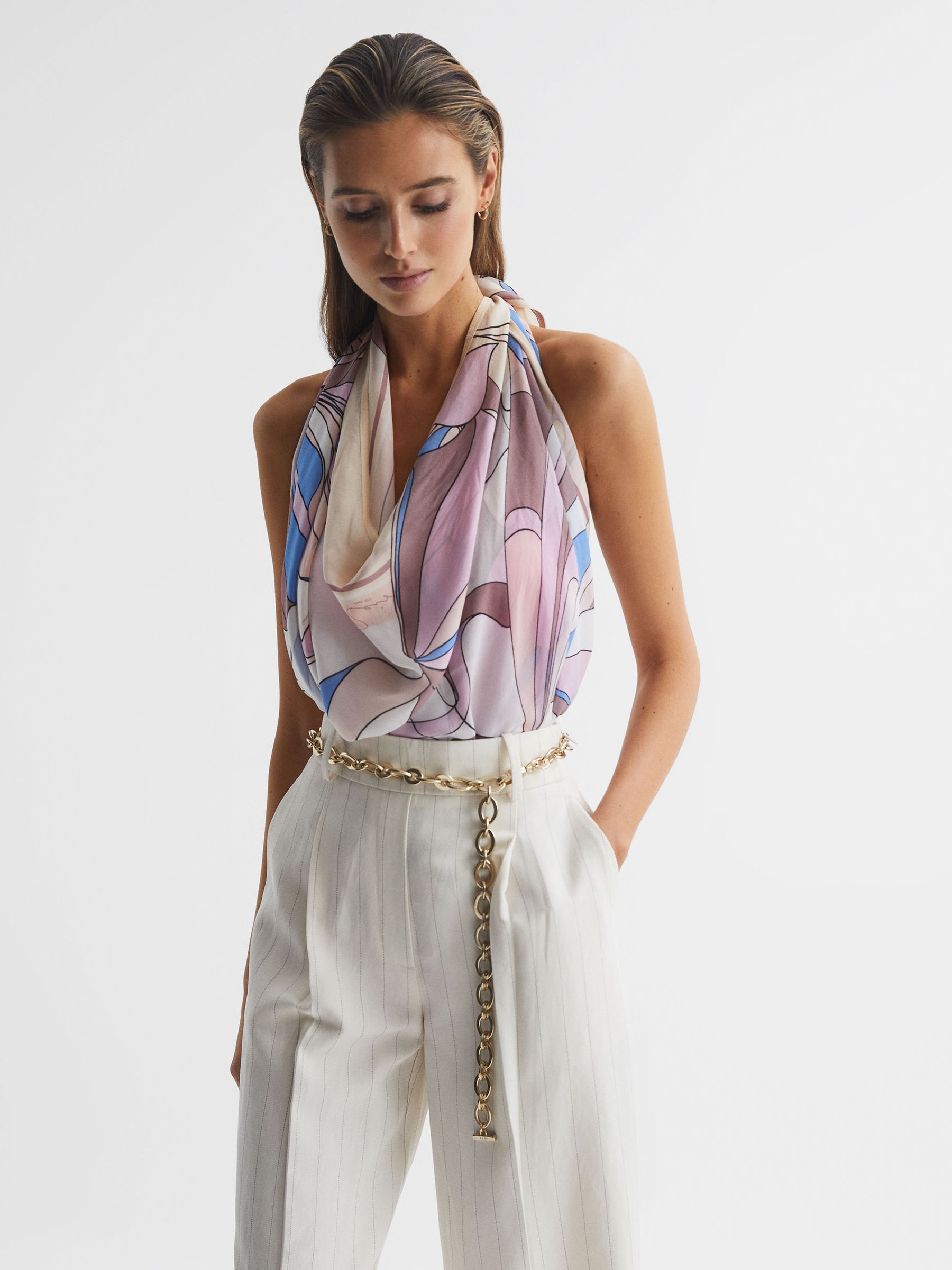 Abstract Printed Sarong in Multi - Image 6 of 6