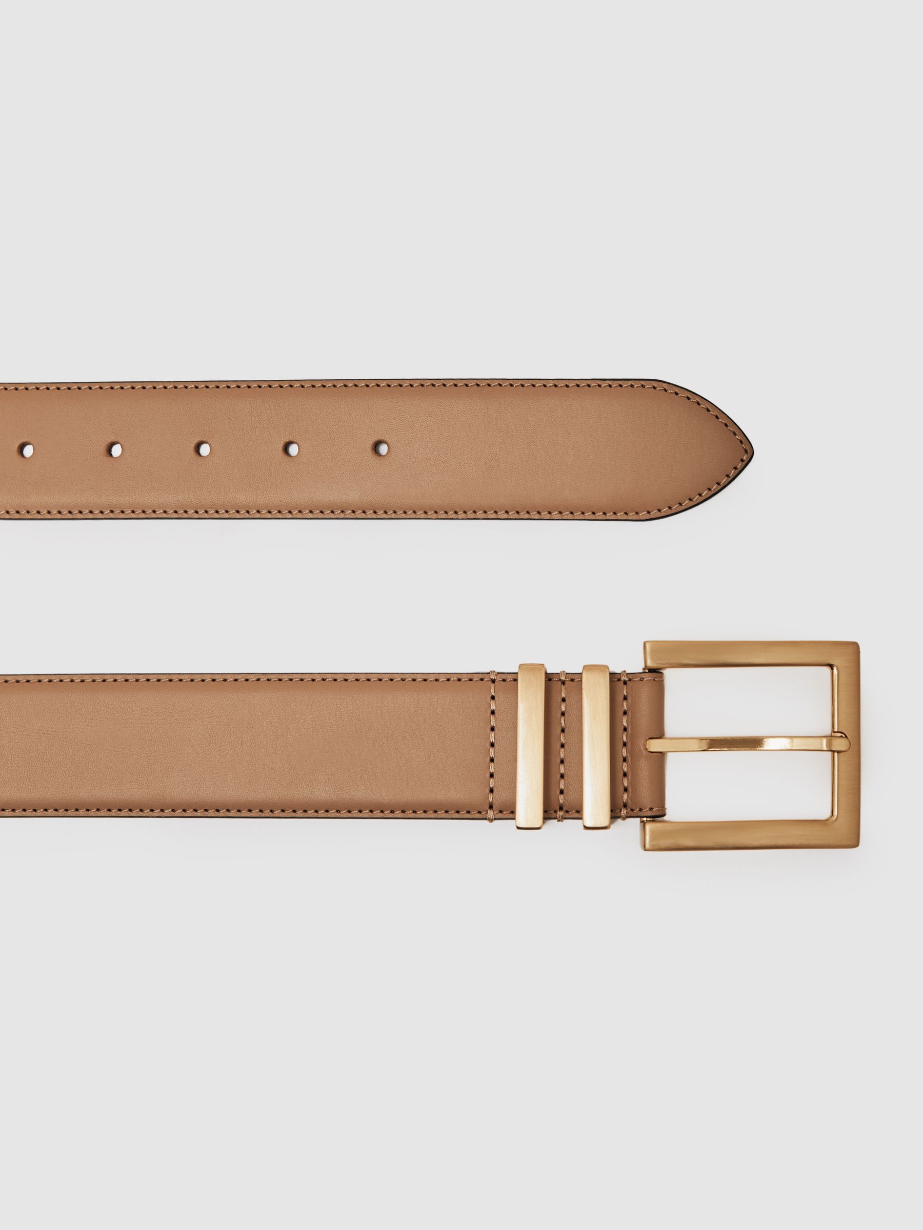 Leather Belt in Camel/Taupe - image 2