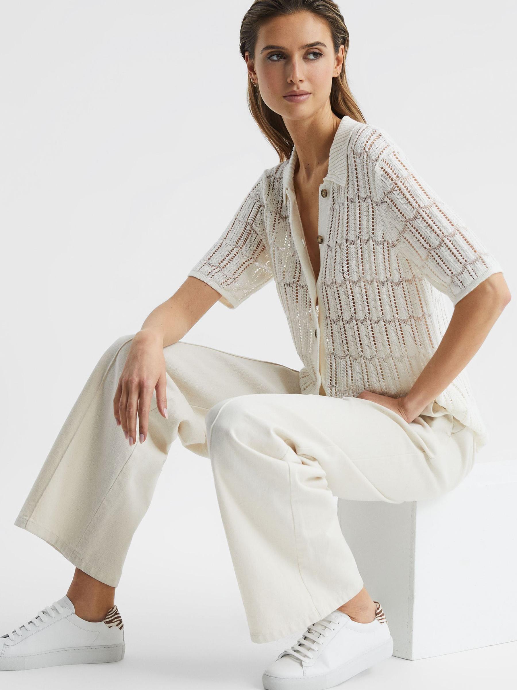 Lace Up Leather Trainers in White/Animal Print - Image 2 of 5