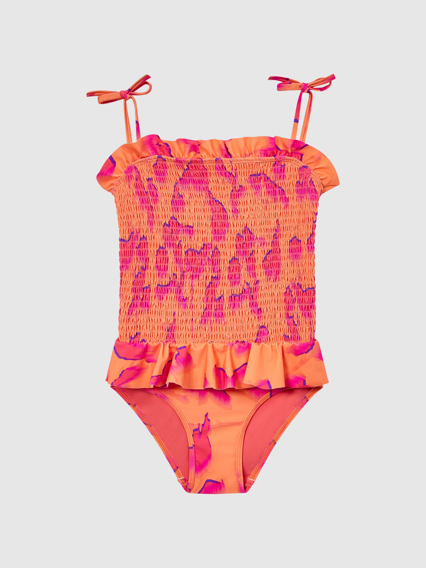 4-9 yrs Floral Swimsuit in Orange Print - Image 2 of 7 4-9 yrs Floral Swimsuit in Orange Print - Image 2 of 7