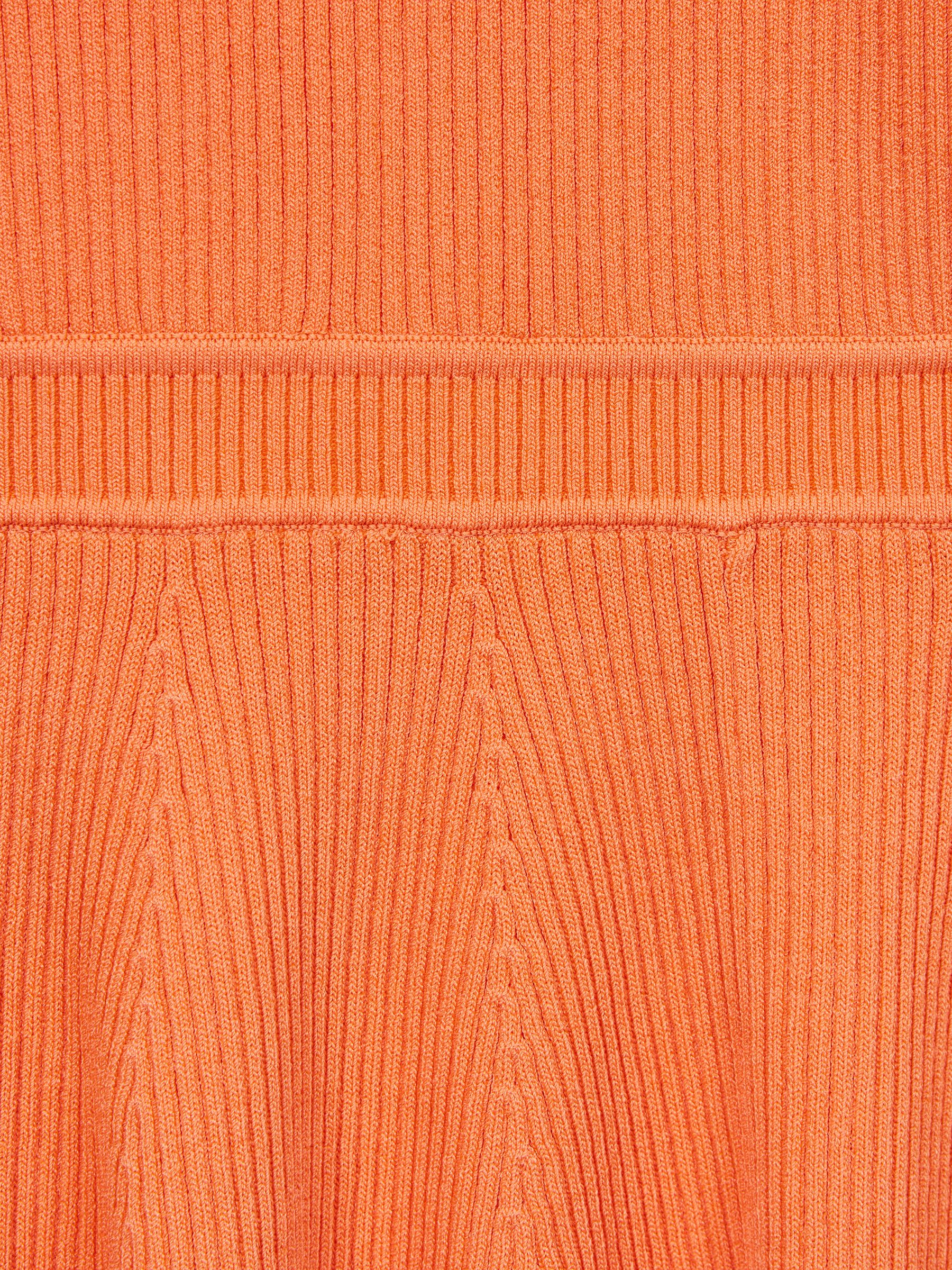 Knitted Fit and Flare Dress in Orange - Image 7 of 7