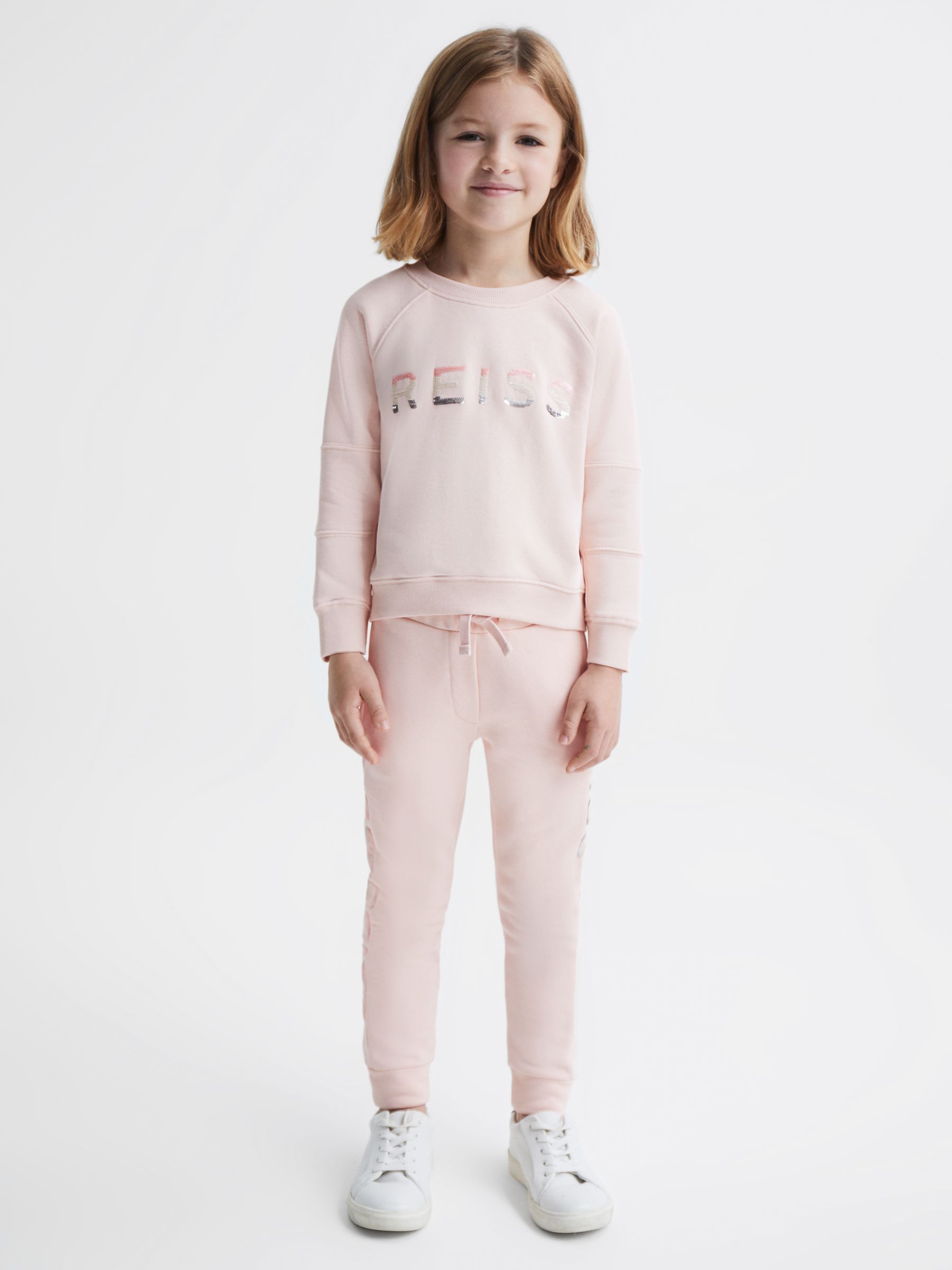Junior Sequin Joggers in Soft Pink - Image 4 of 6