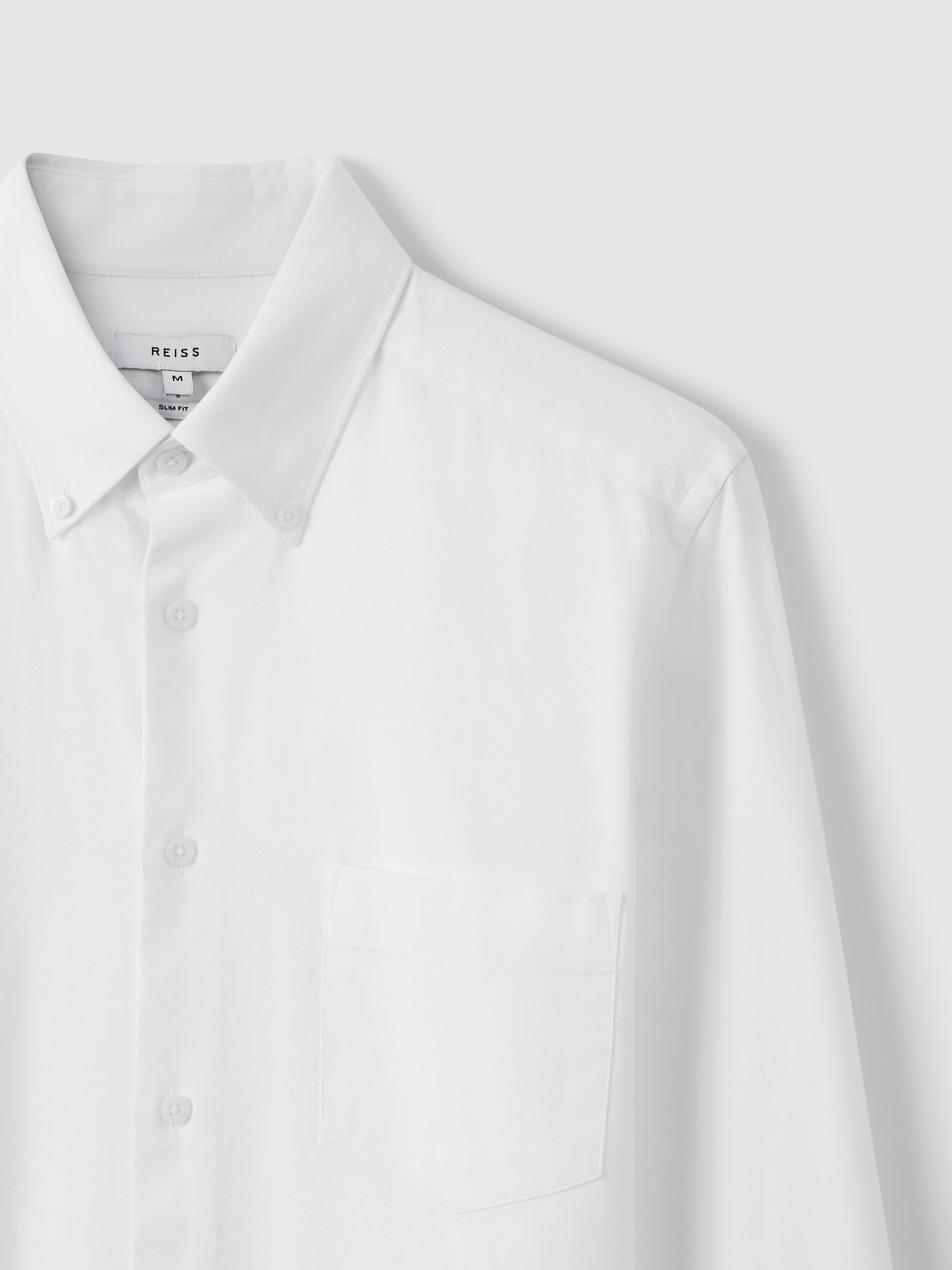 Soft Wash Button Down Oxford Shirt in White - Image 5 of 6