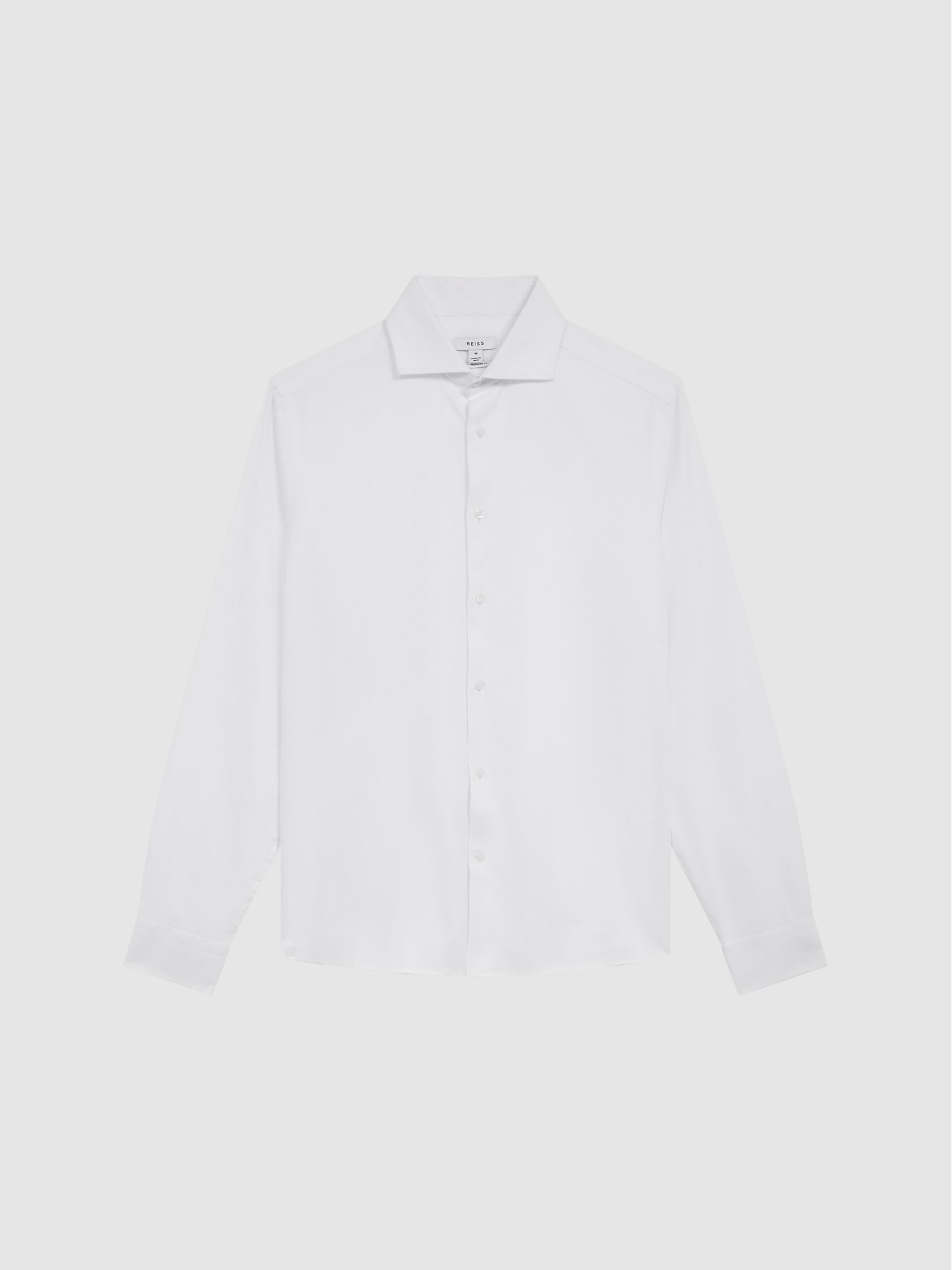 Slim Fit Flannel Shirt in White - Image 2 of 6