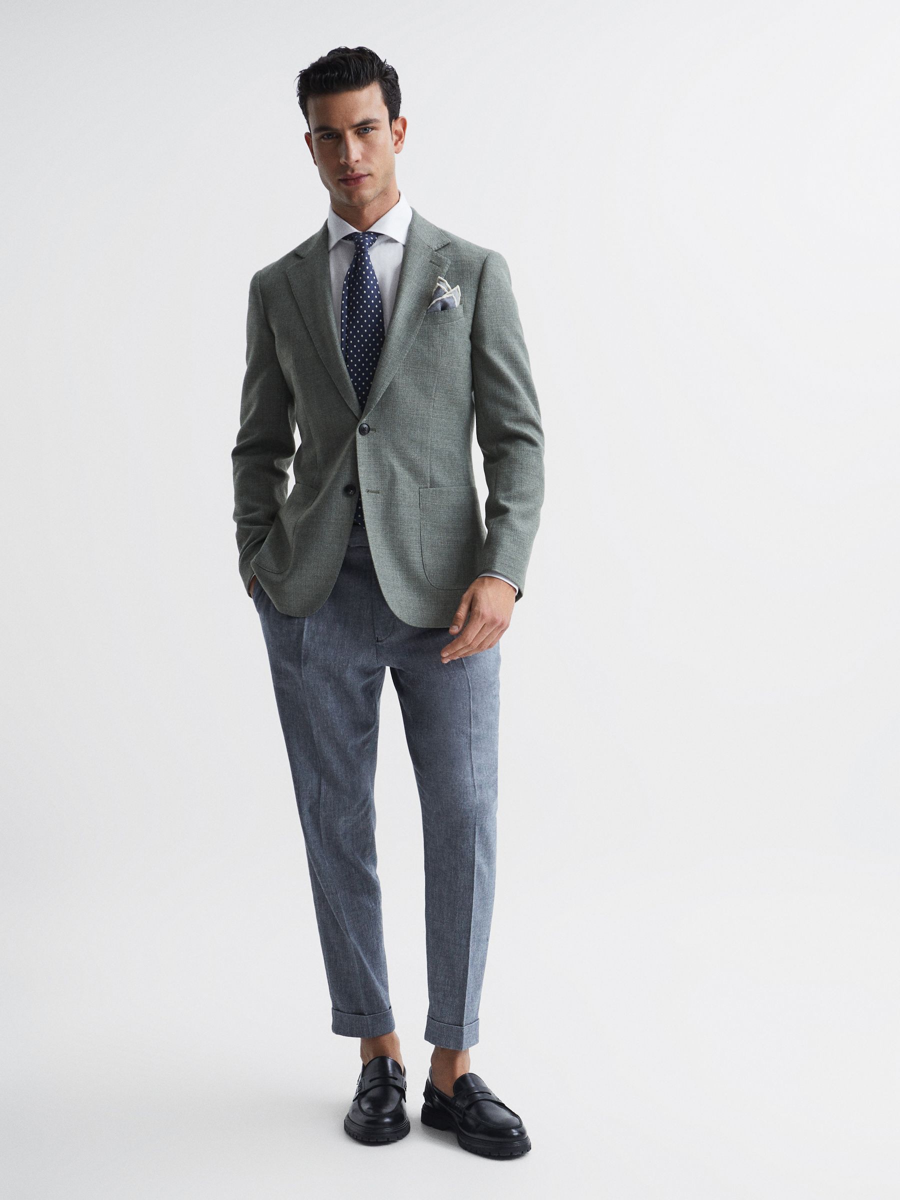 Slim Fit Flannel Shirt in White - Image 6 of 6