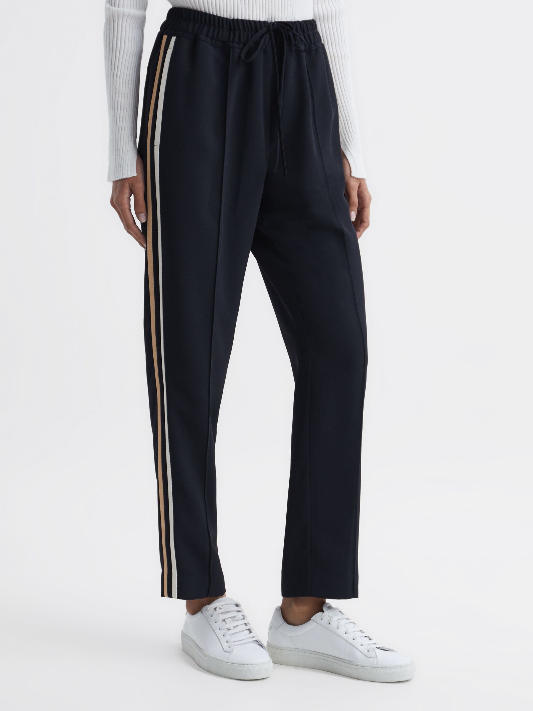 Petite Tapered Leg Pull-on Trousers in Navy - Image 13 of 14