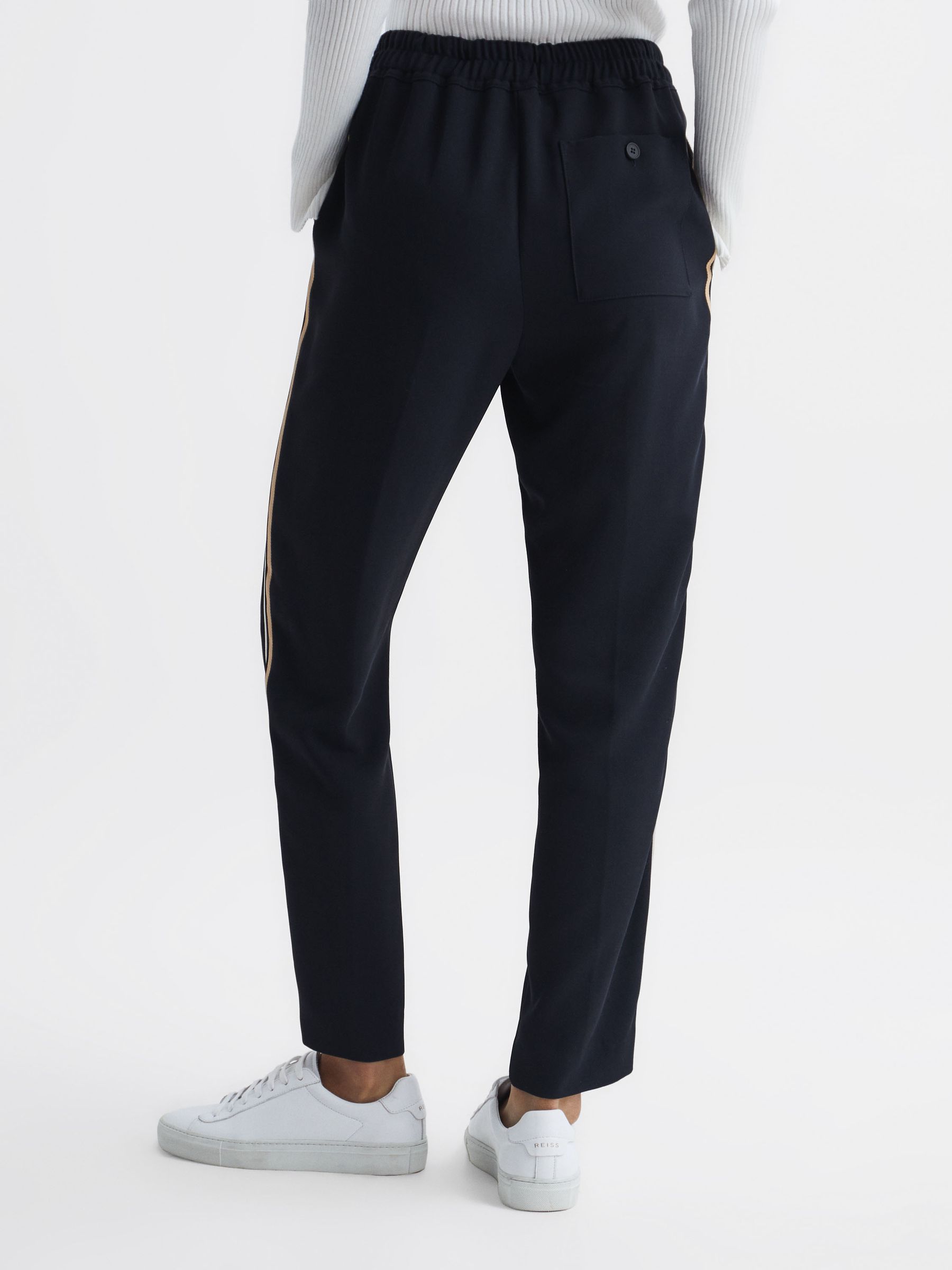Petite Tapered Leg Pull-on Trousers in Navy - Image 5 of 14