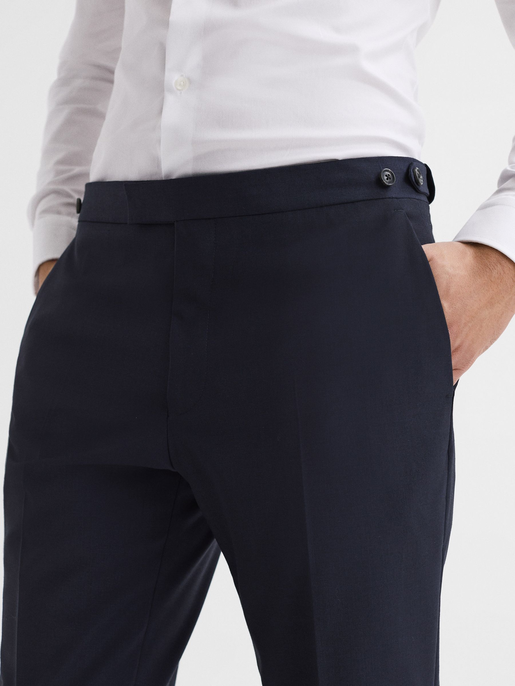 Modern Fit Travel Trousers in Navy - Image 4 of 6
