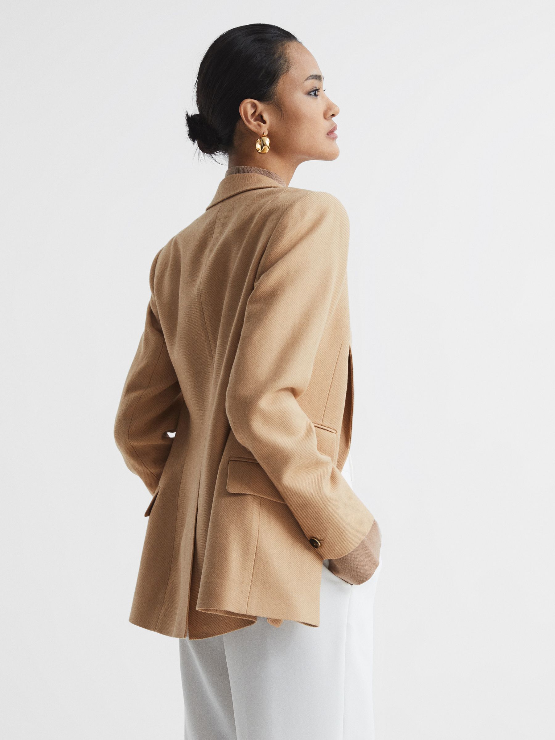 Single Breasted Blazer in Light Camel - Image 4 of 7