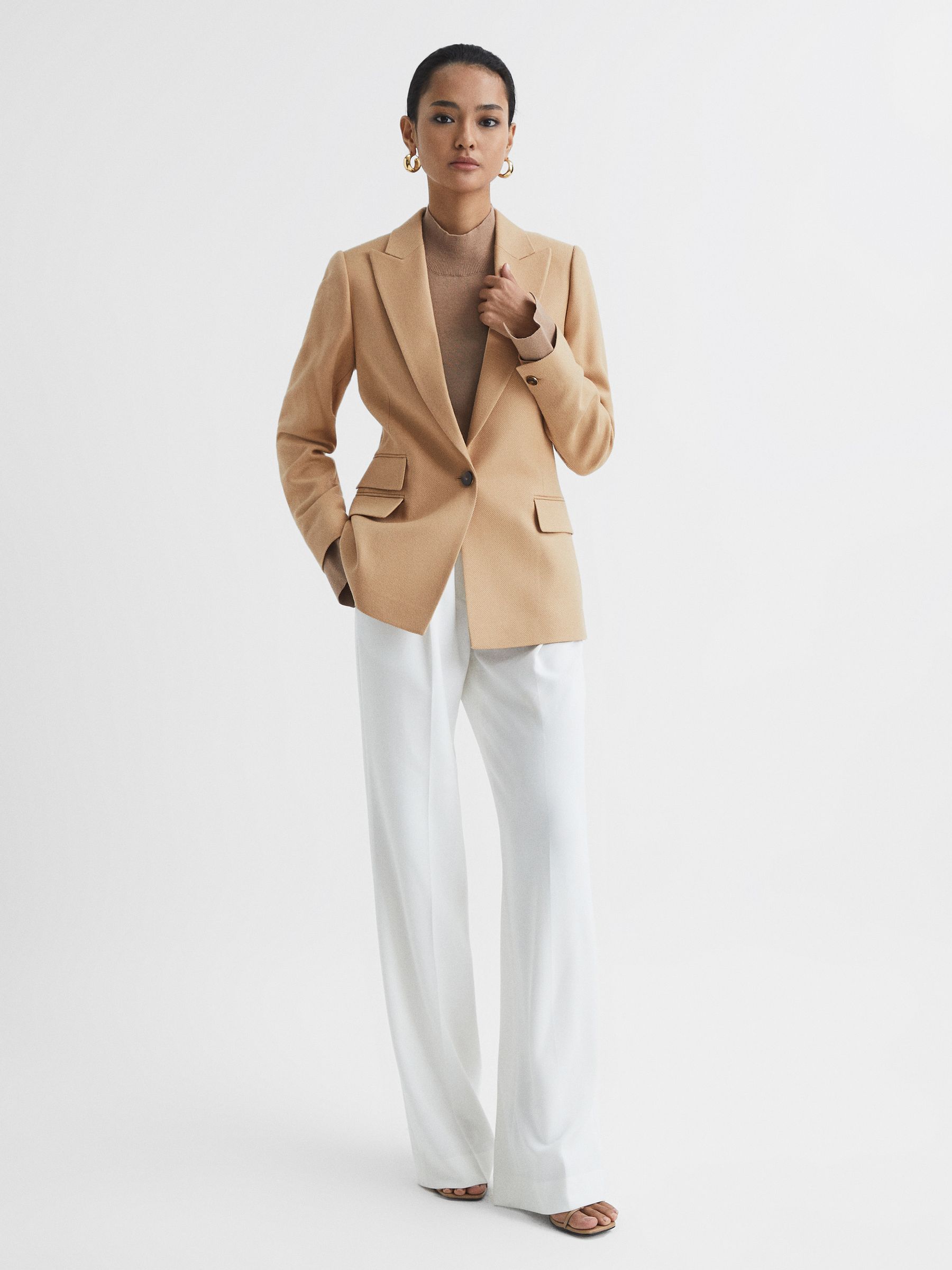 Single Breasted Blazer in Light Camel - Image 6 of 7