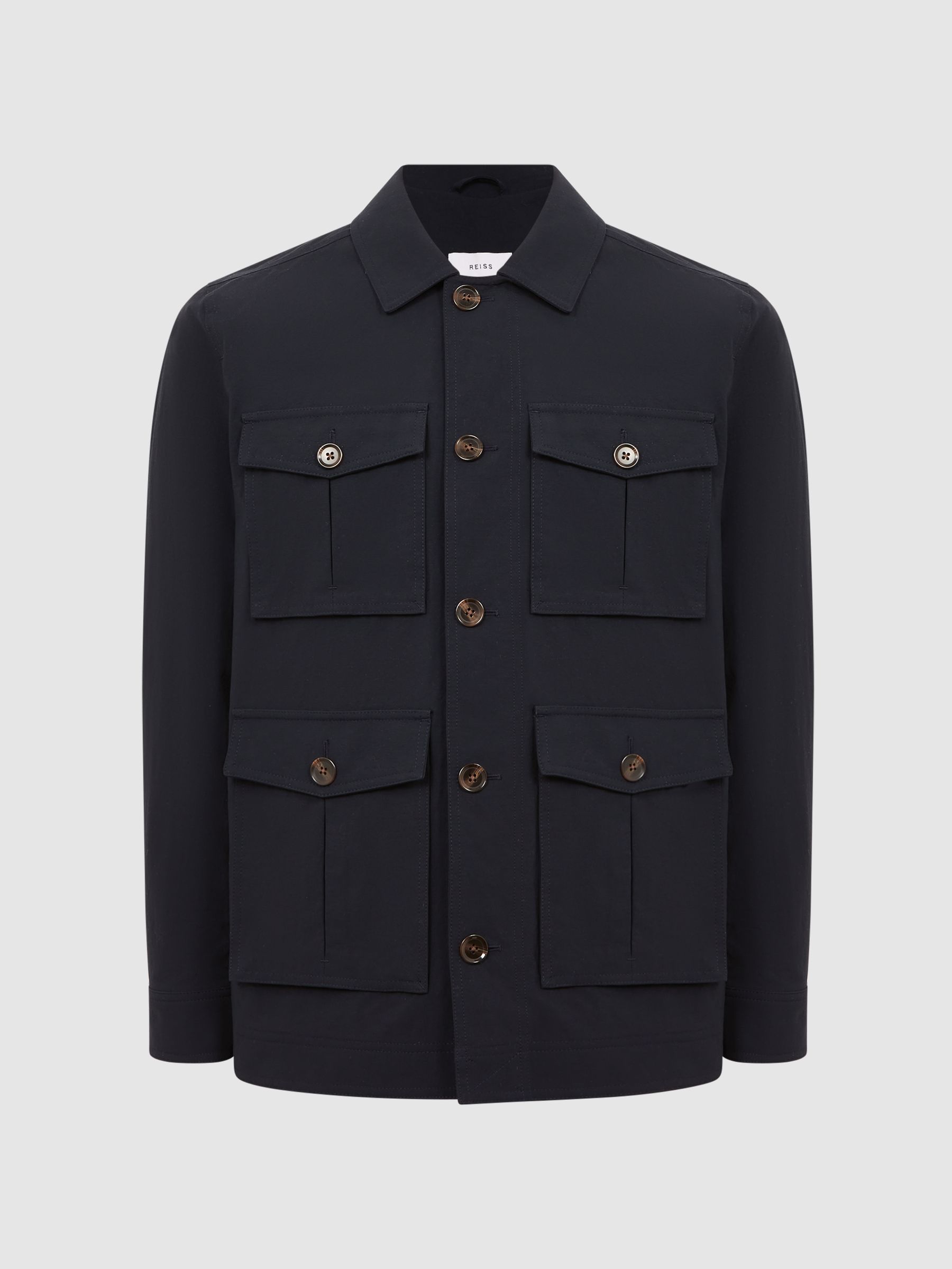 Four Pocket Field Jacket in Navy - Image 2 of 6 Four Pocket Field Jacket in Navy - Image 2 of 6
